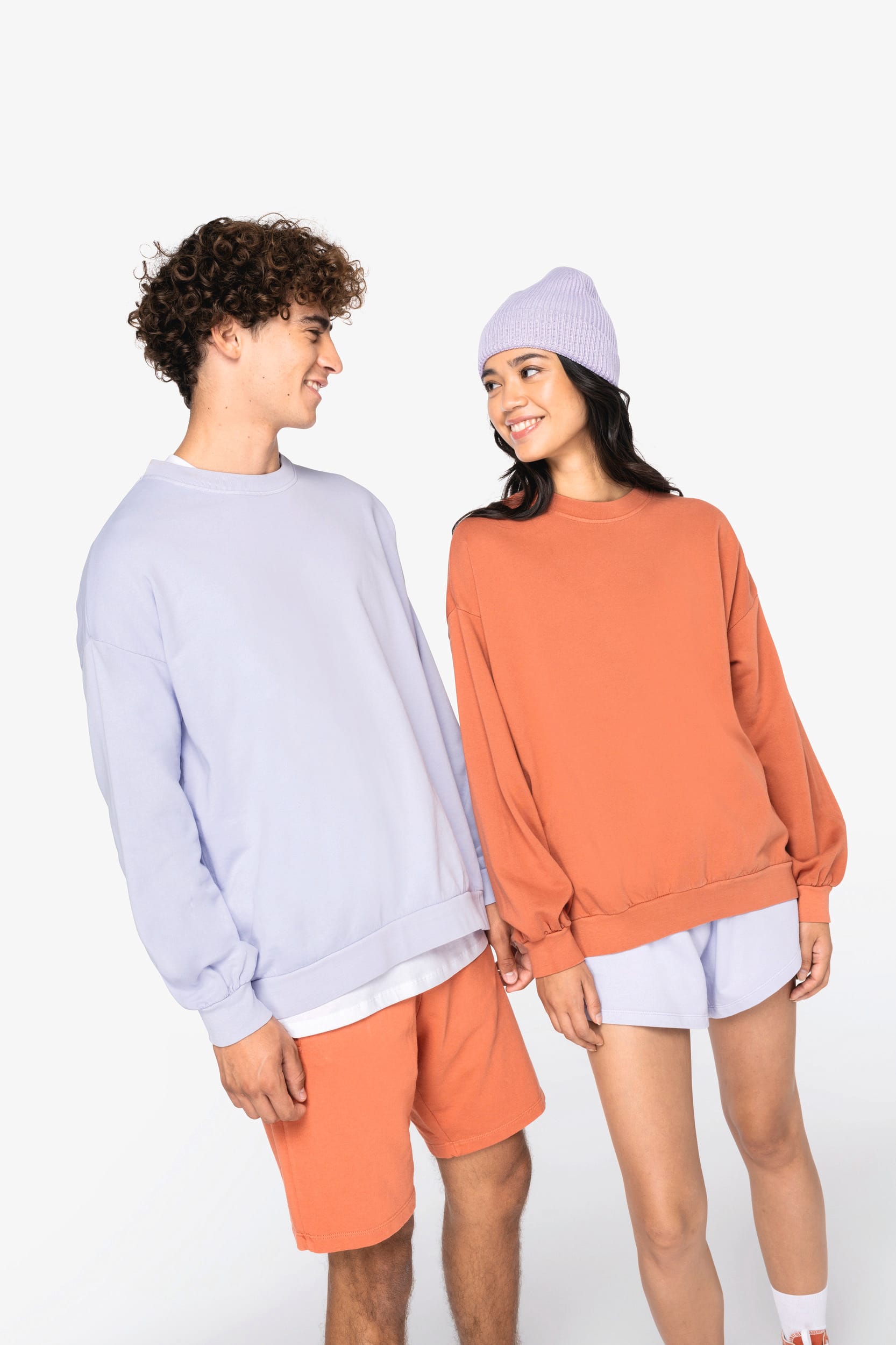 Sweatshirt sustentável oversize French Terry unissexo - Preto lavado