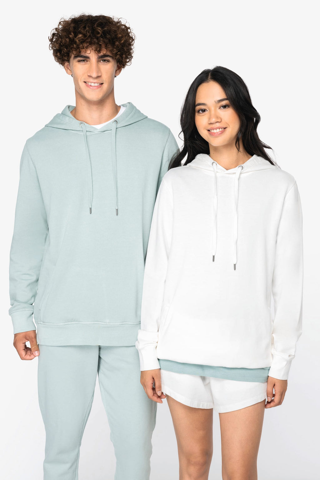 Sweatshirt sustentável com capuz French Terry unissexo - Preto lavado