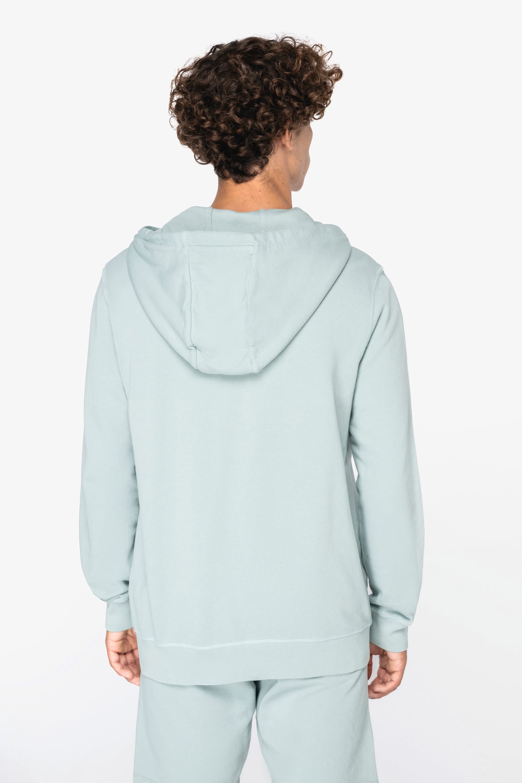 Sweatshirt sustentável com fecho e capuz French Terry unissexo