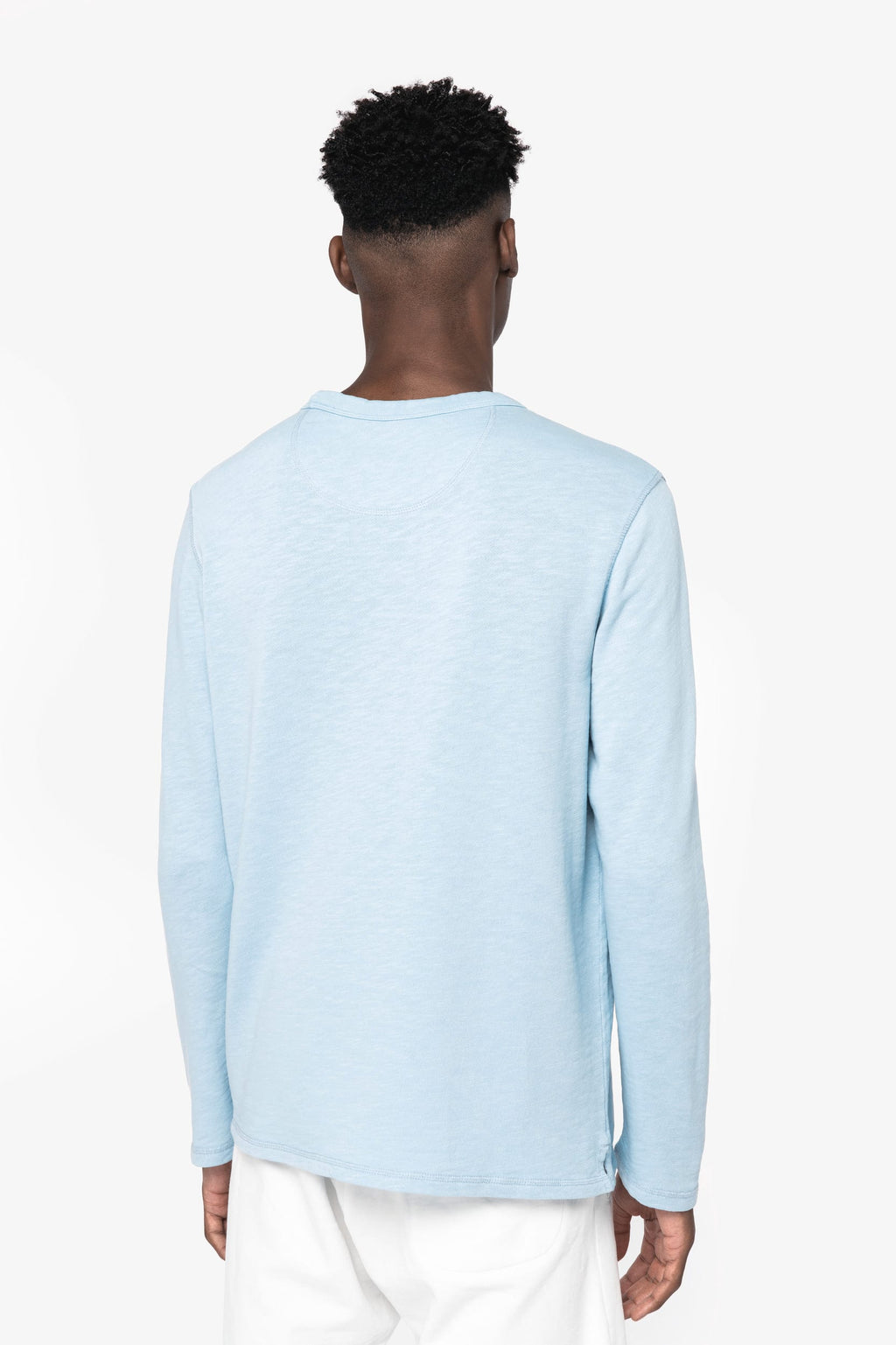 Sweatshirt sustentável decote redondo com aspecto lavado French Terry unissexo