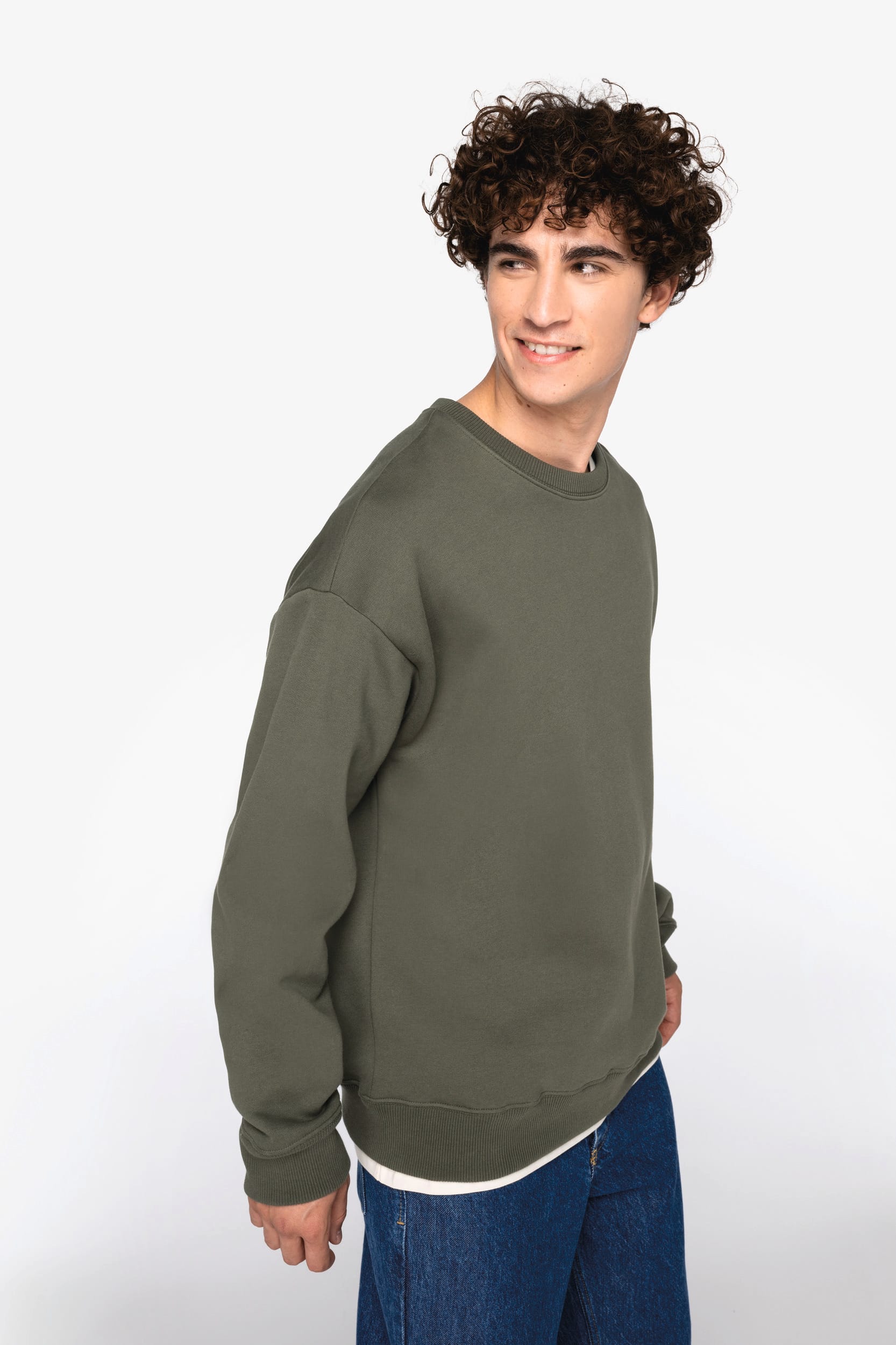 Sweatshirt sustentável decote redondo oversize unissexo