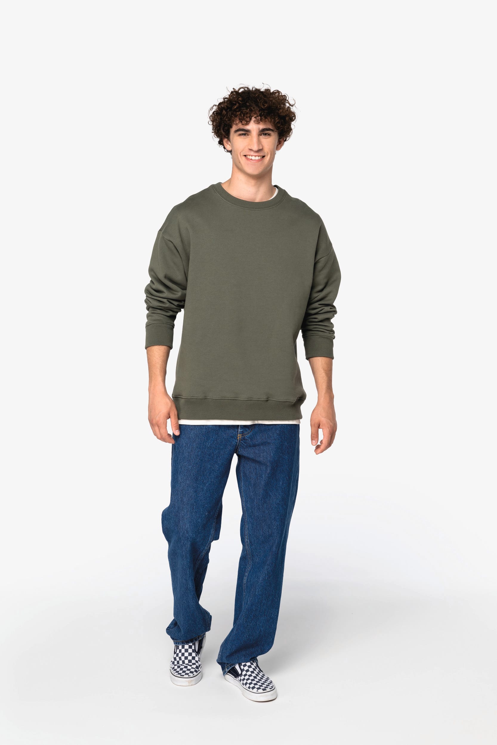 Sweatshirt sustentável decote redondo oversize unissexo