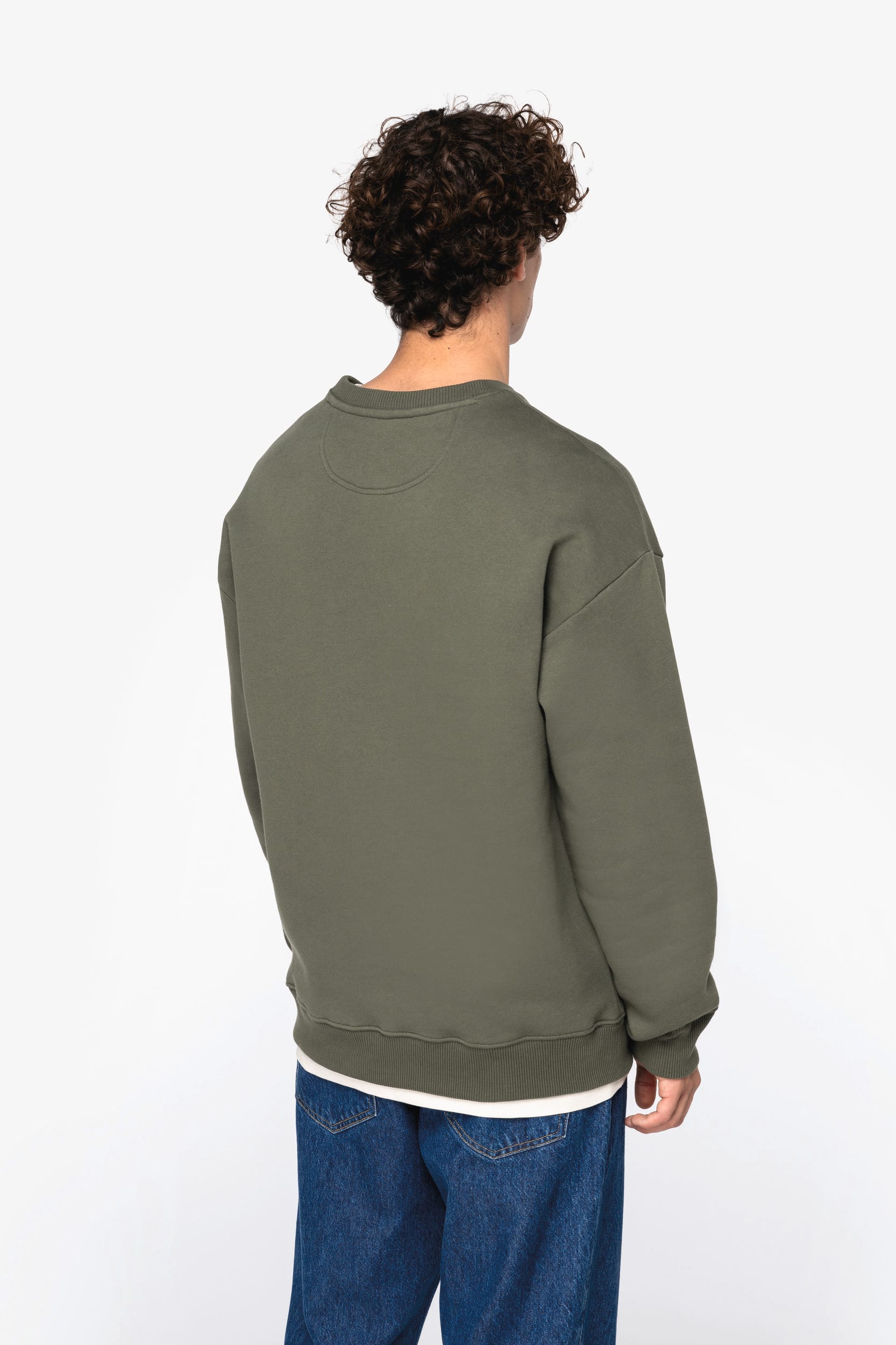 Sweatshirt sustentável decote redondo oversize unissexo
