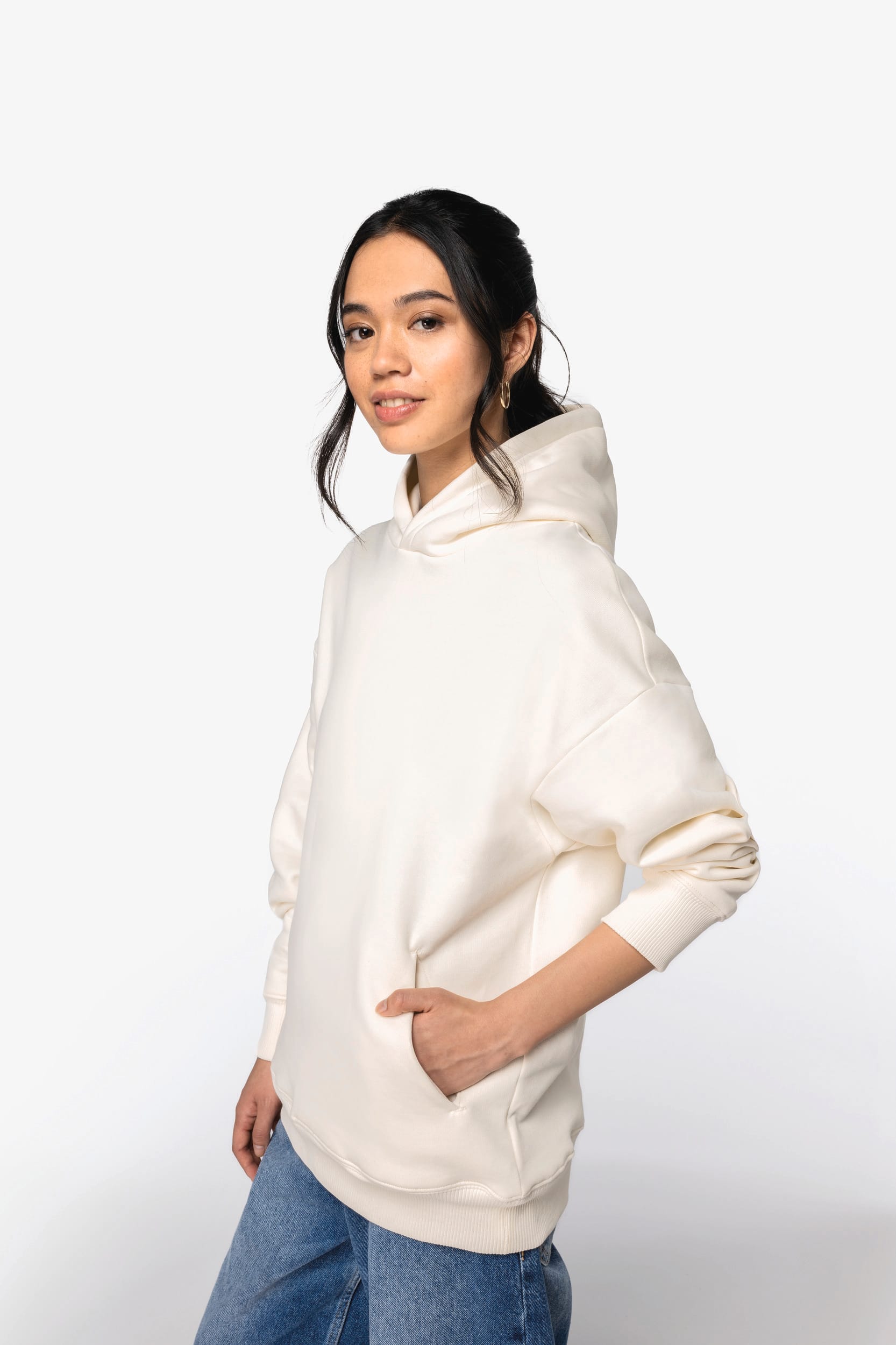 Sweatshirt sustentável com capuz oversize unissexo