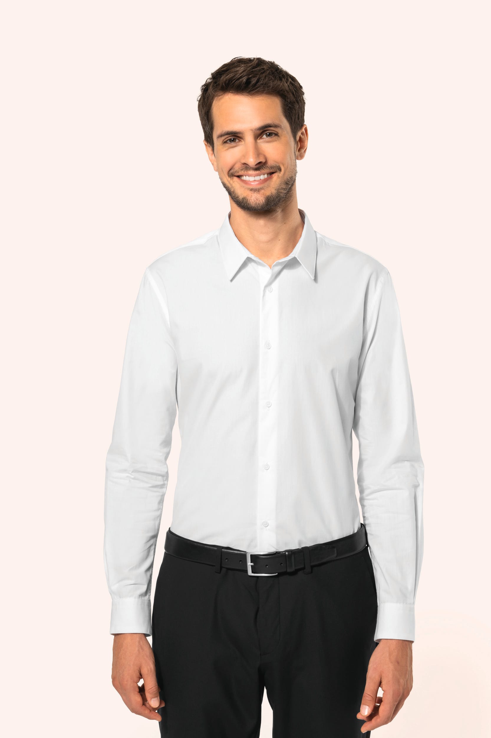 Camisa popeline manga comprida de homem - Azul céu
