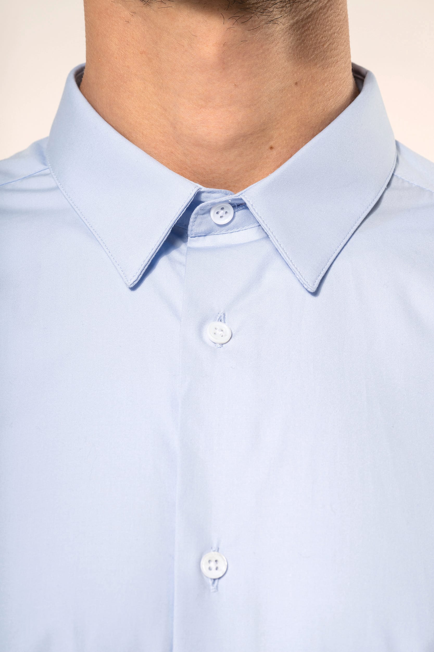 Camisa popeline de manga comprida de homem
