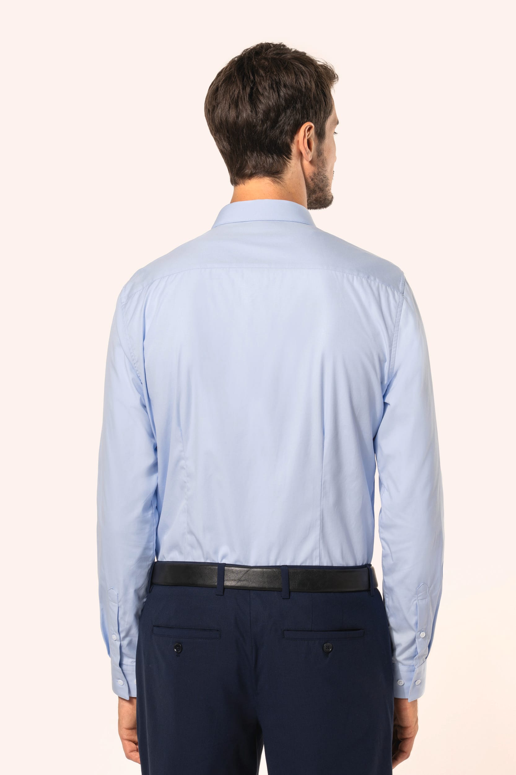 Camisa popeline de manga comprida de homem