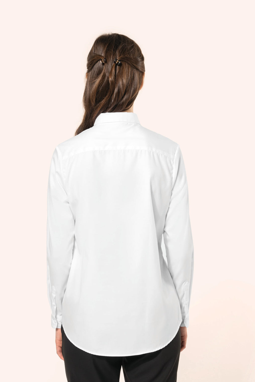 Camisa twill de manga comprida de senhora