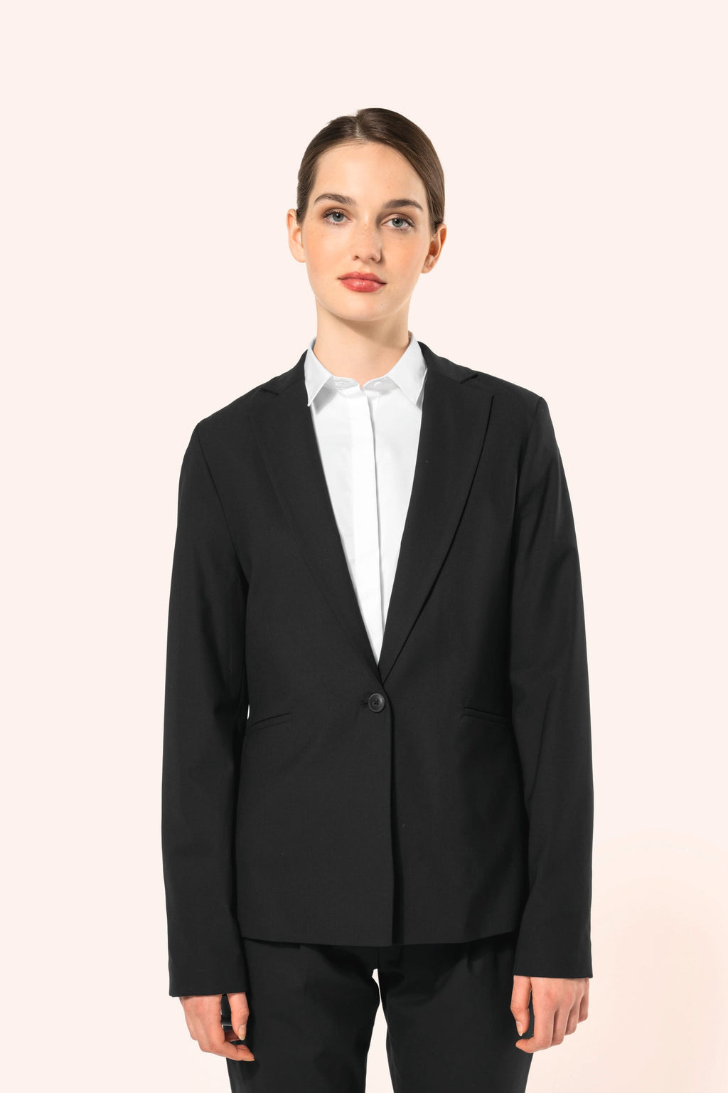 Blazer de Senhora em Lã Stretch - Preto