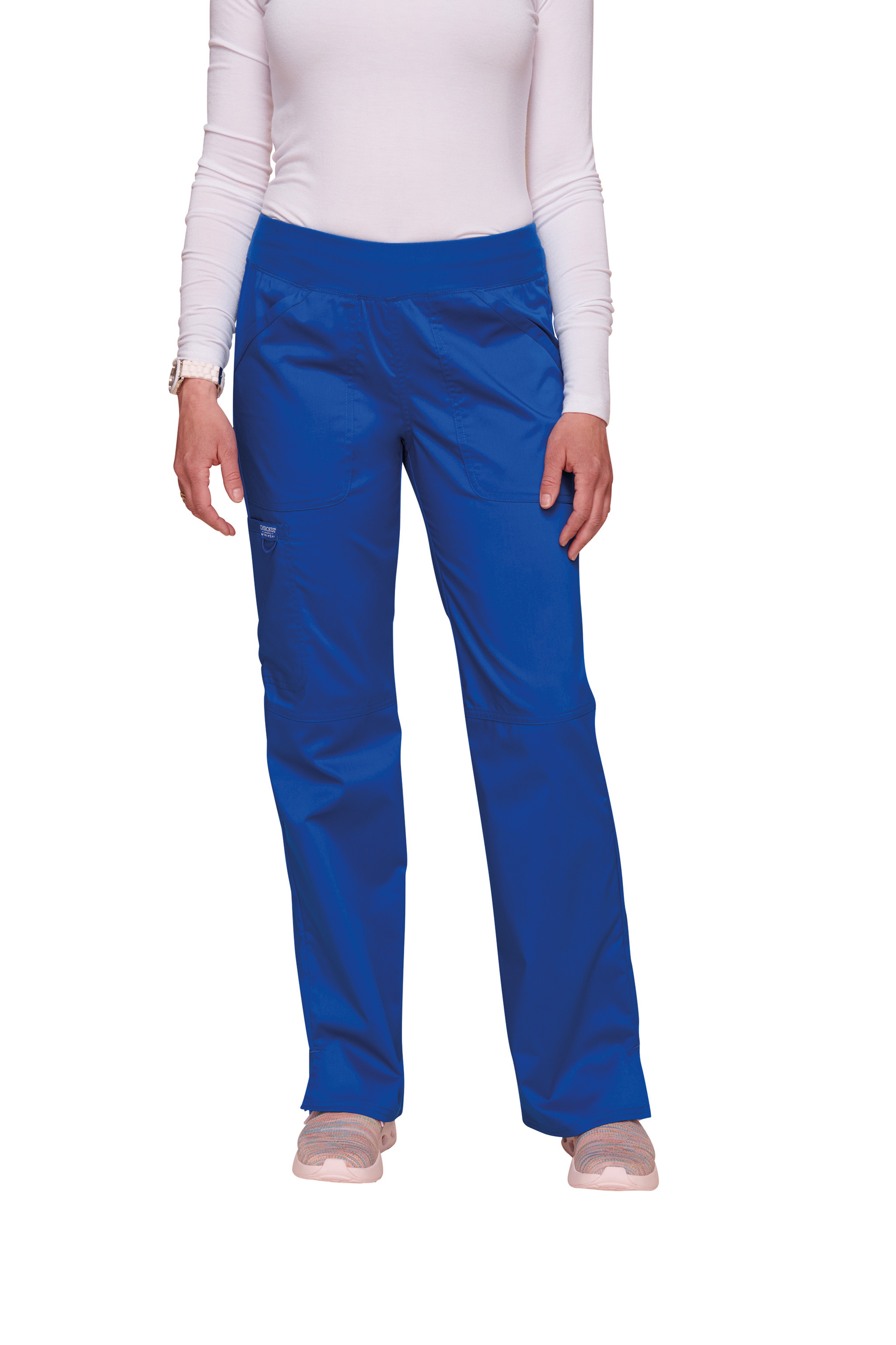 Calças cargo com cintura média de senhora - Azul azul royal