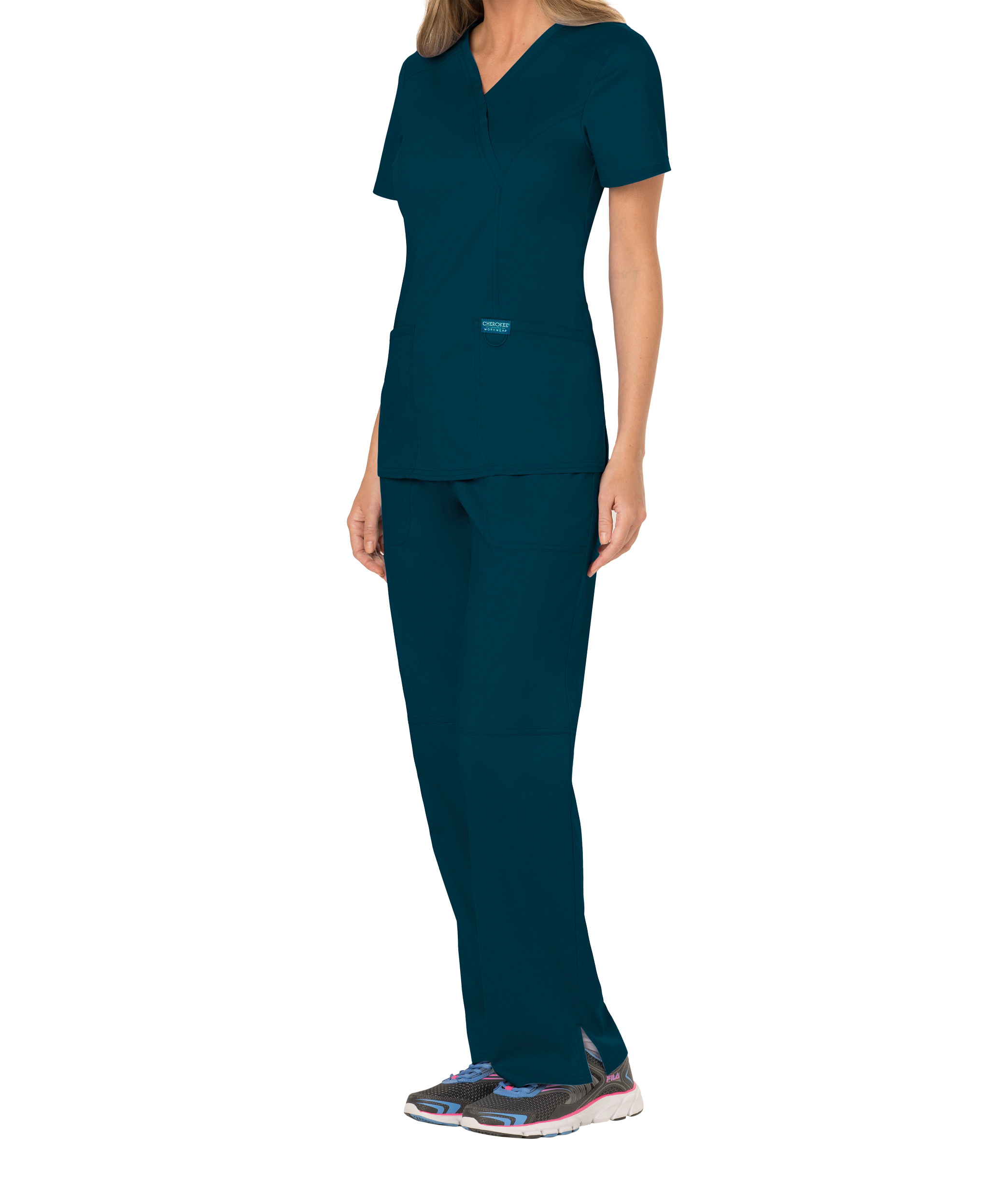 Túnica de Senhora em Viscose Stretch Corte Clássico - Azul caribenho