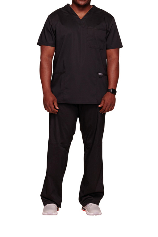 Túnica Decote V de Homem em Viscose Stretch - Preto