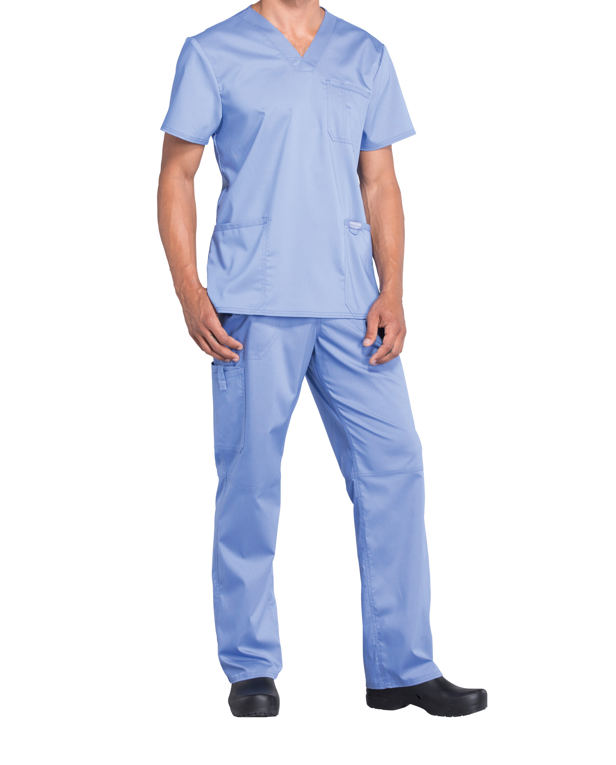 Túnica Decote V de Homem em Viscose Stretch - Azul céu