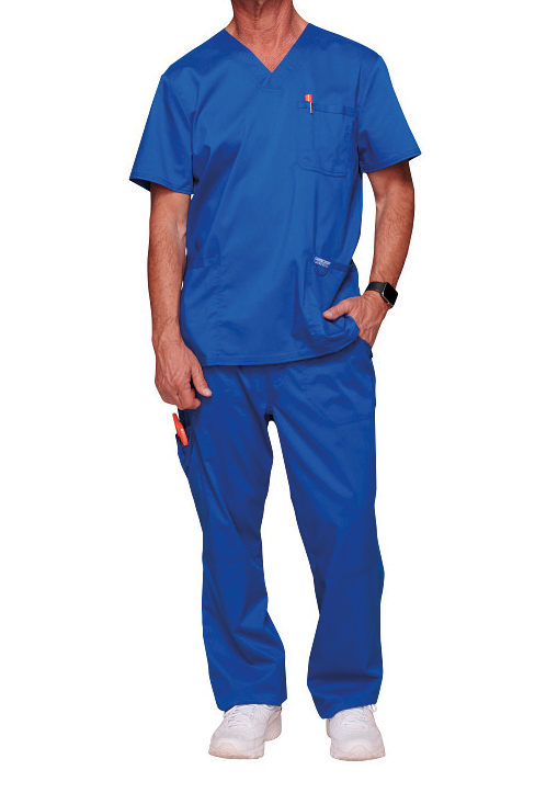 Túnica Decote V de Homem em Viscose Stretch - Azul azul royal