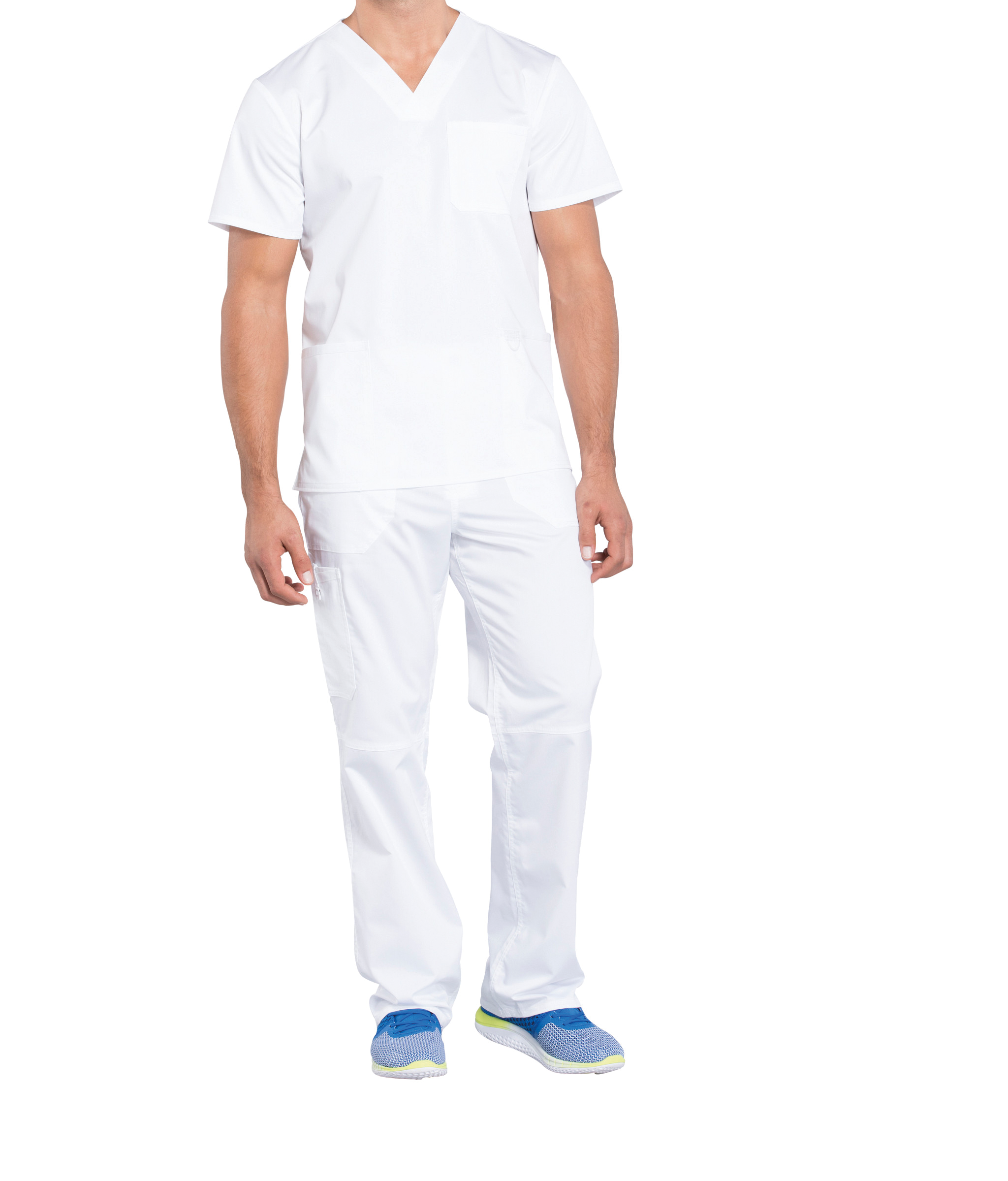 Túnica Decote V de Homem em Viscose Stretch - Branco