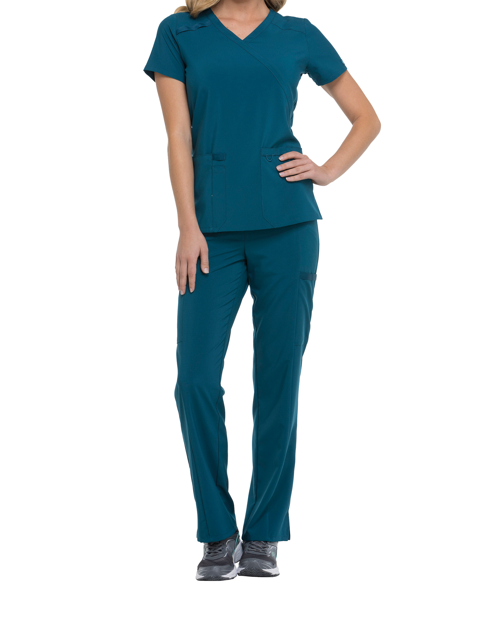 Túnica de Senhora em Poliéster Stretch Corte Contemporâneo - Azul caribenho