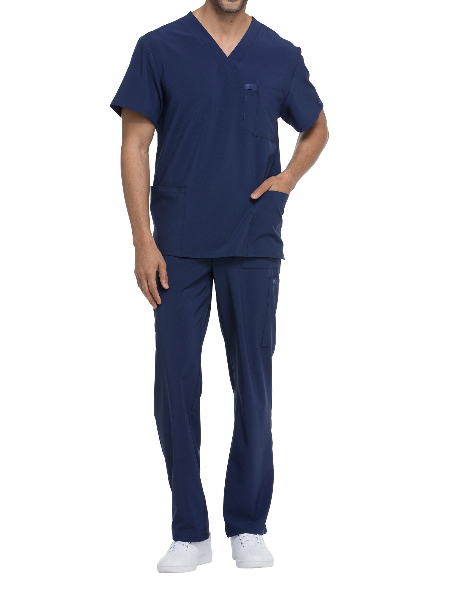 Túnica Decote V de Homem em Poliéster Stretch - Azul marinho