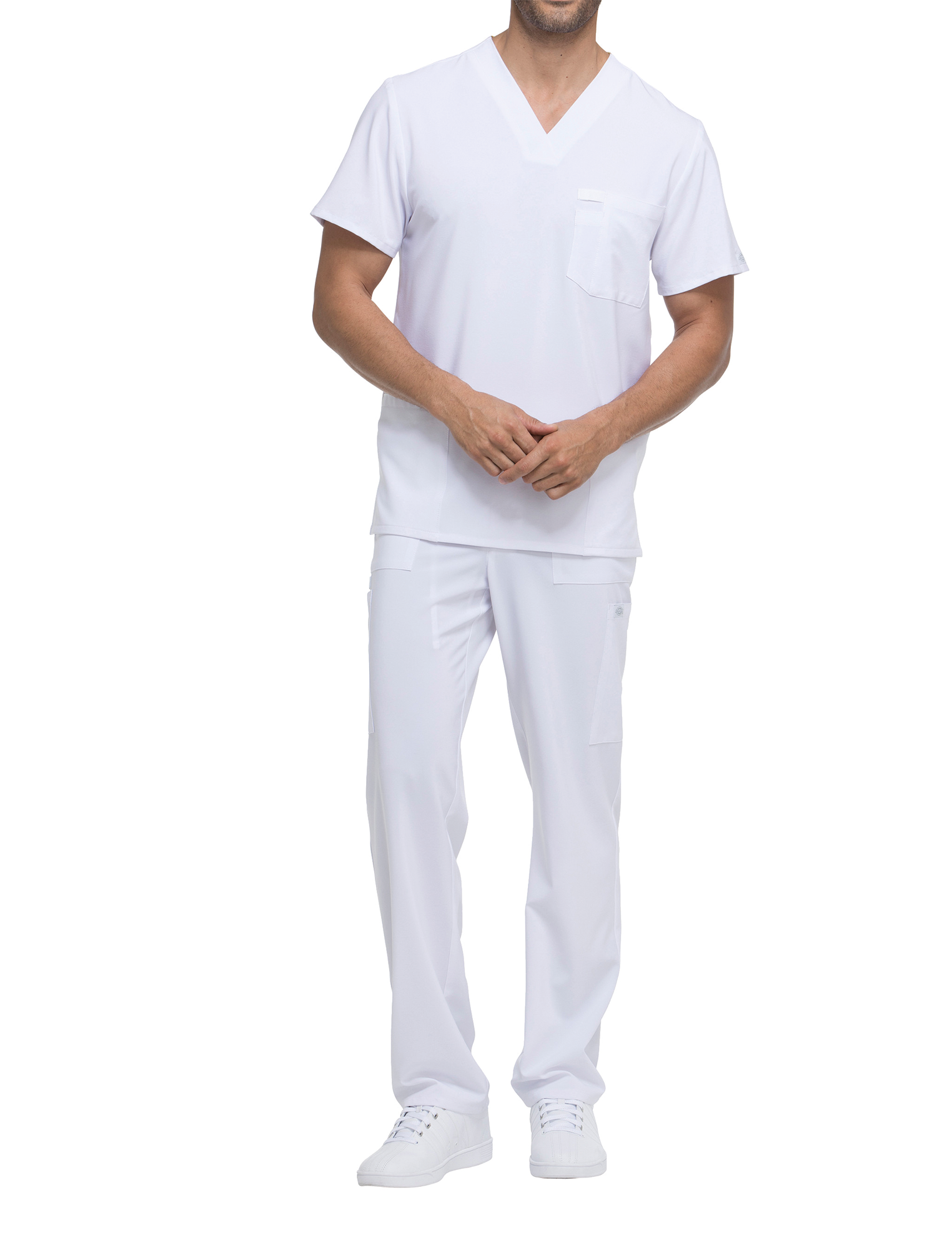 Túnica Decote V de Homem em Poliéster Stretch - Branco