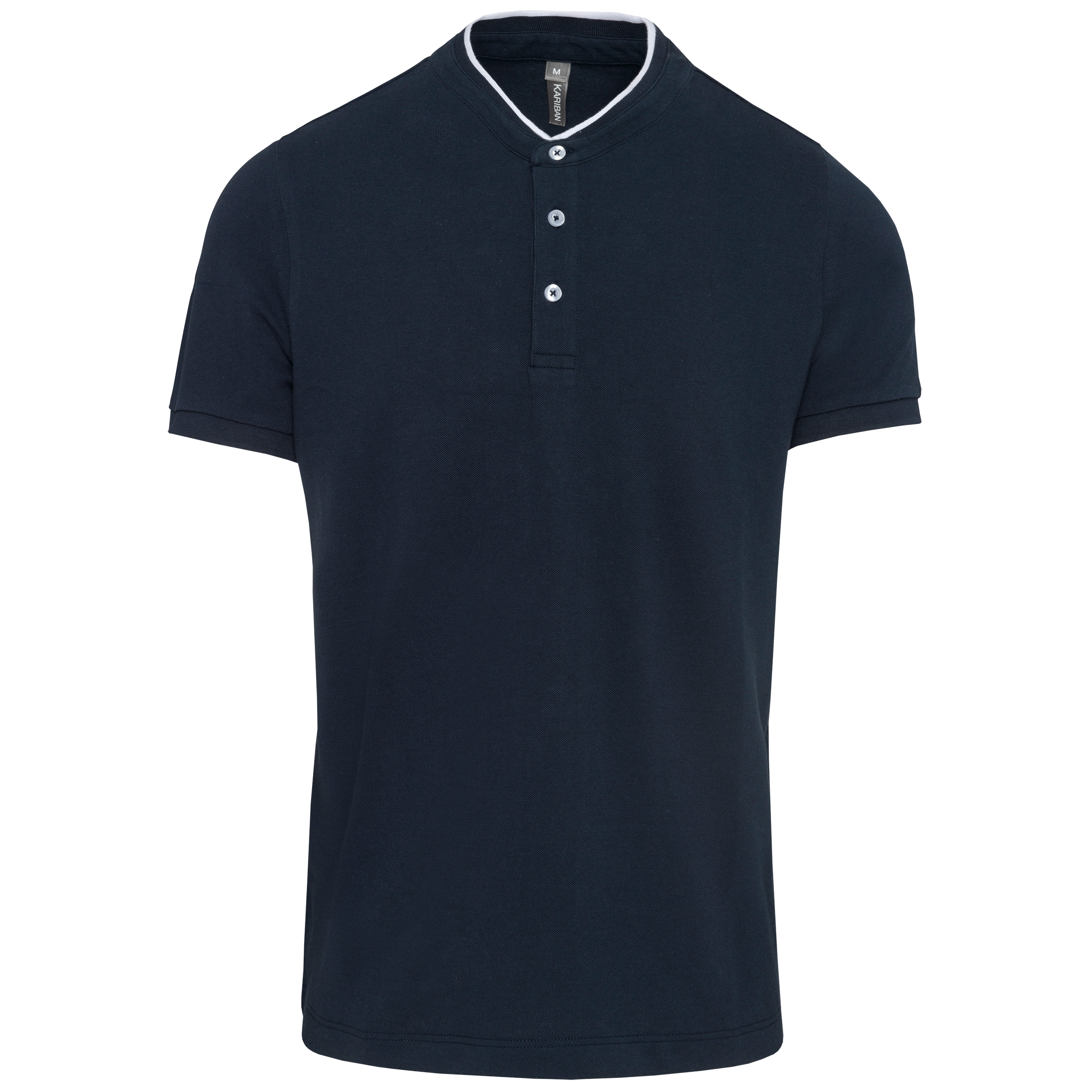 Polo com gola à padre de homem de manga curta - Azul marinho / Branco