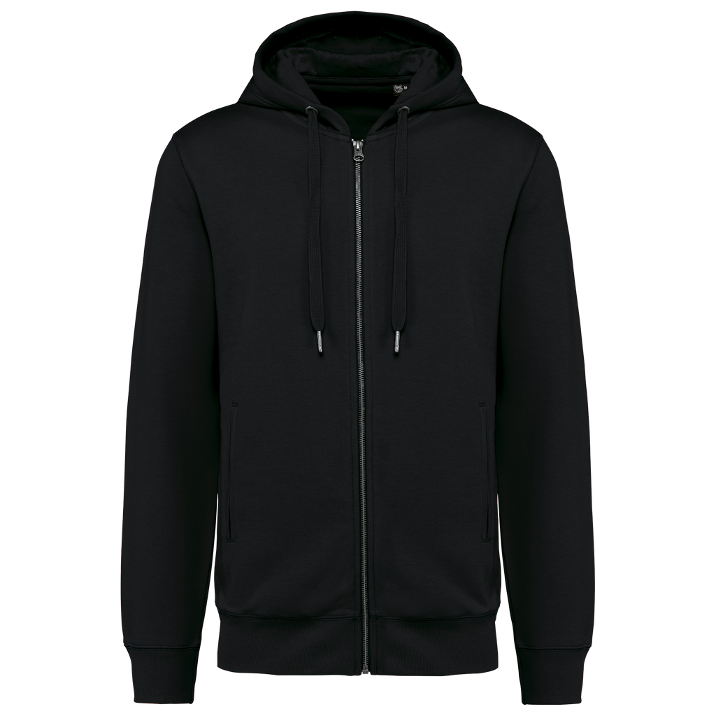 Sweatshirt com fecho e capuz sustentável unissexo - Preto