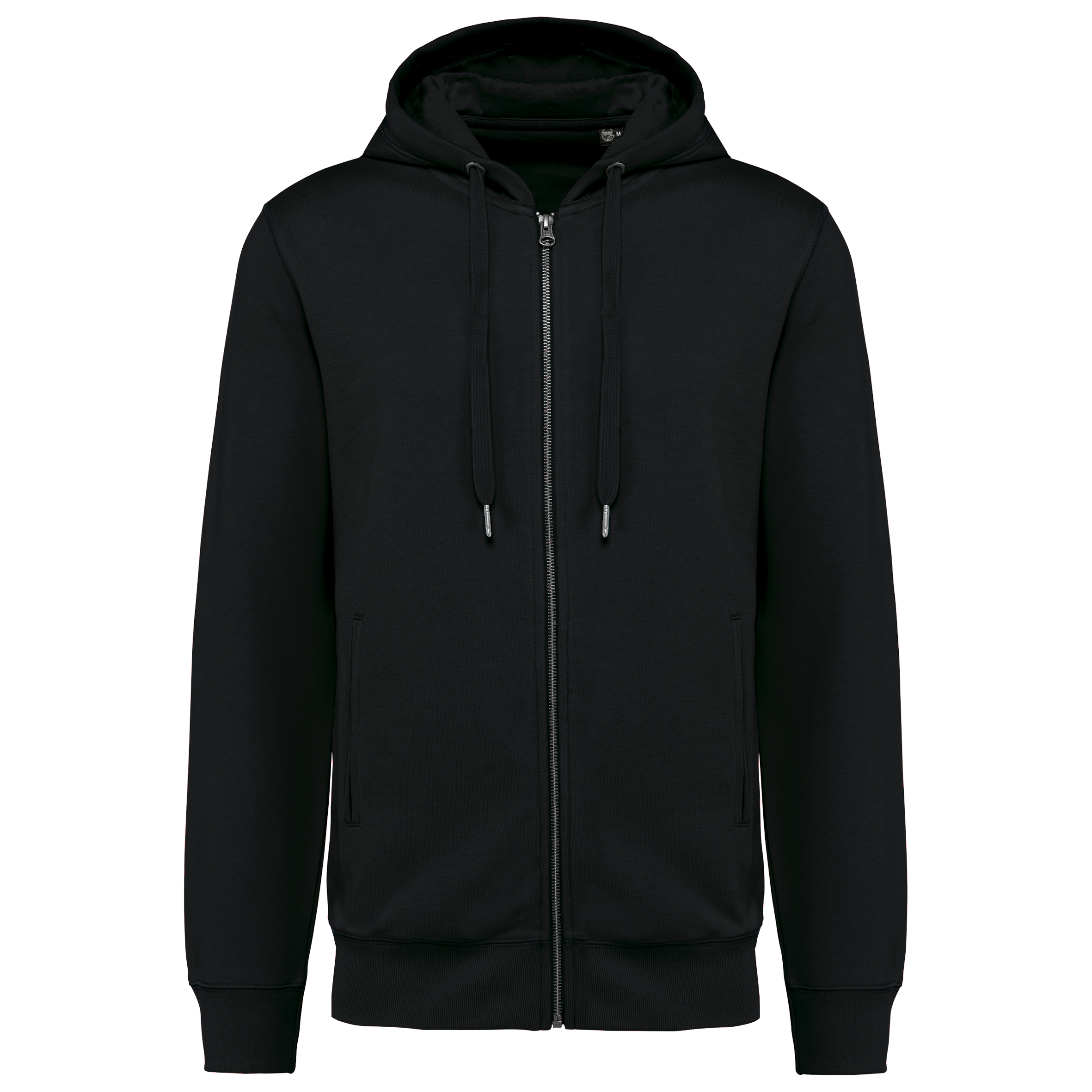Sweatshirt com fecho e capuz sustentável unissexo - Preto