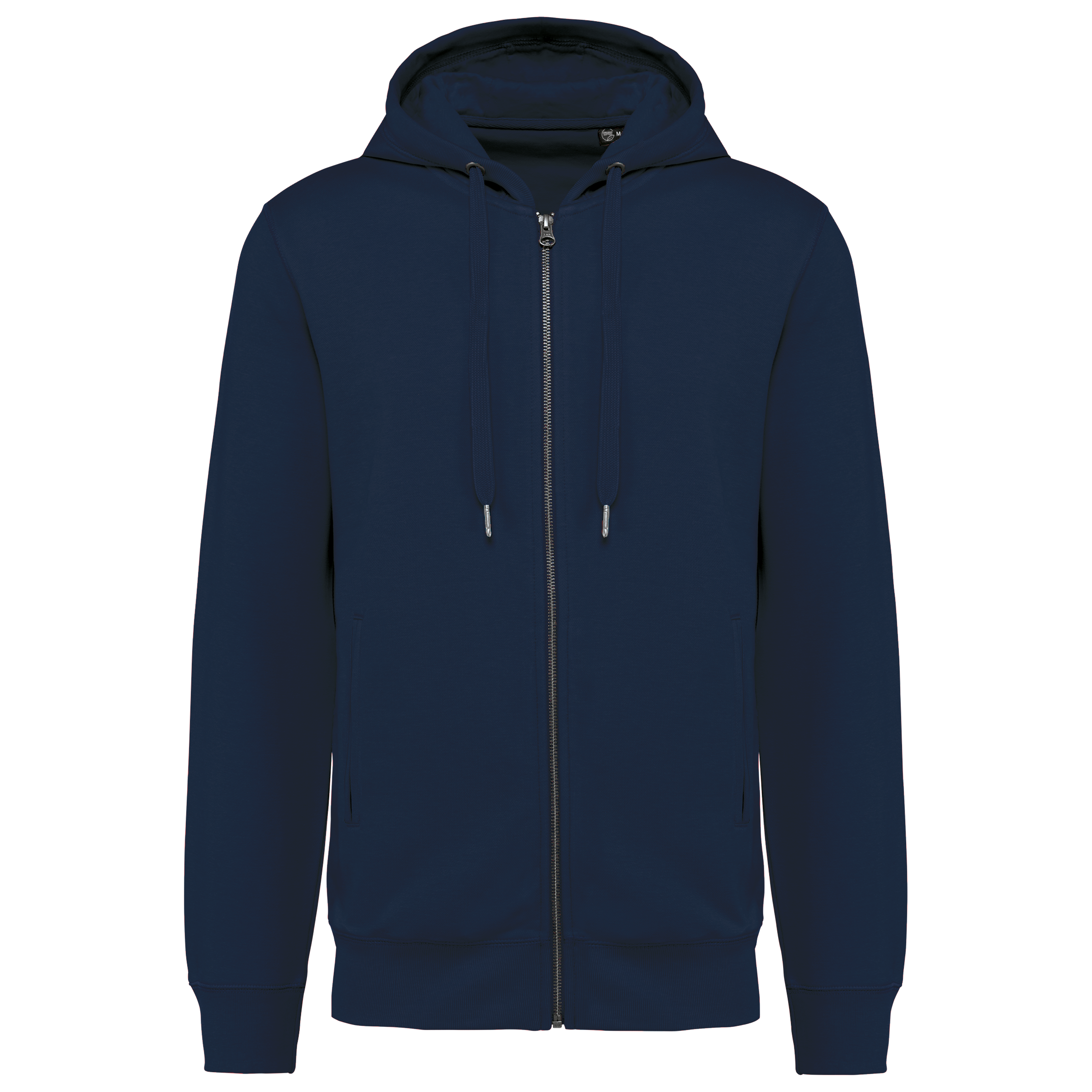 Sweatshirt com fecho e capuz sustentável unissexo - Azul marinho