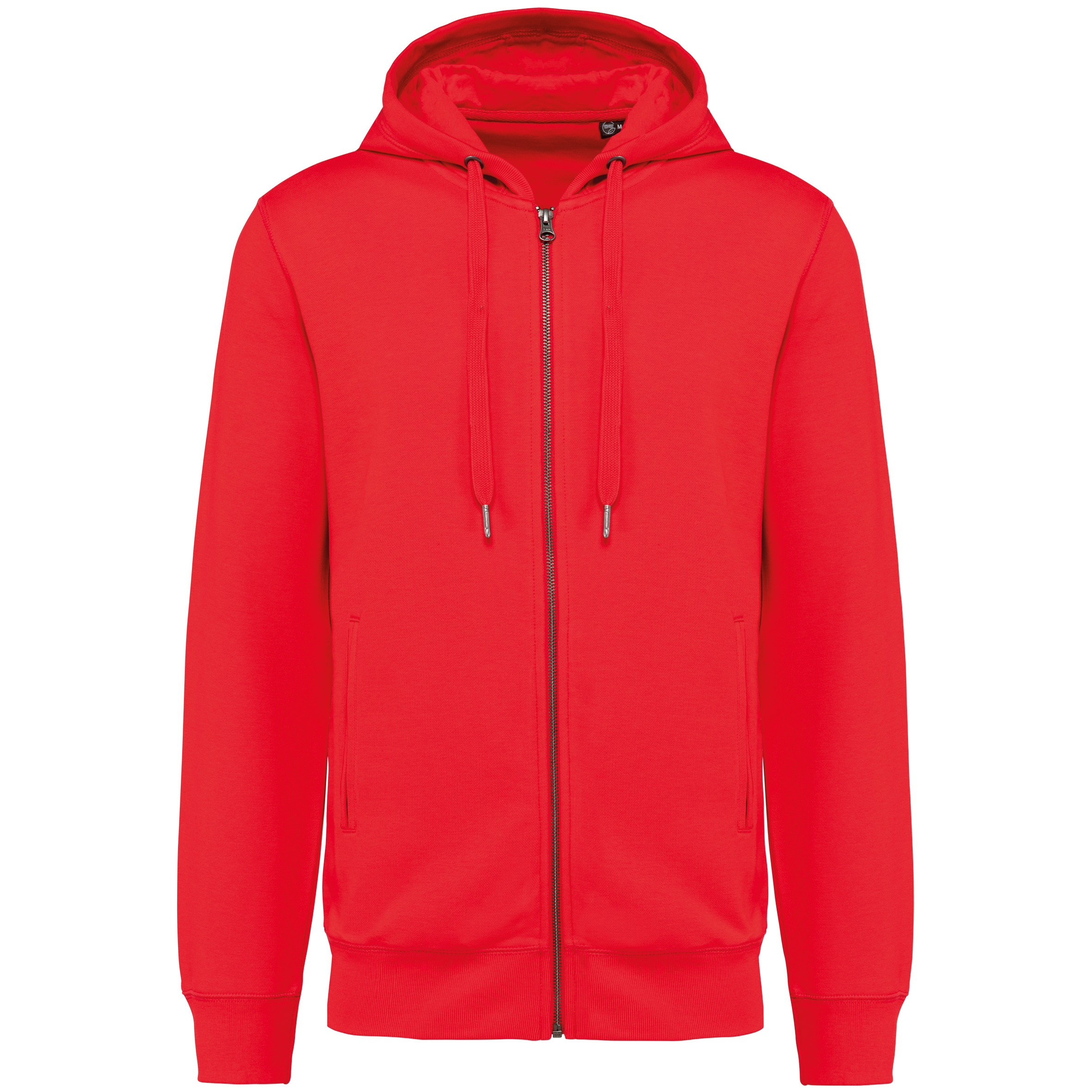 Sweatshirt com fecho e capuz sustentável unissexo - Vermelho