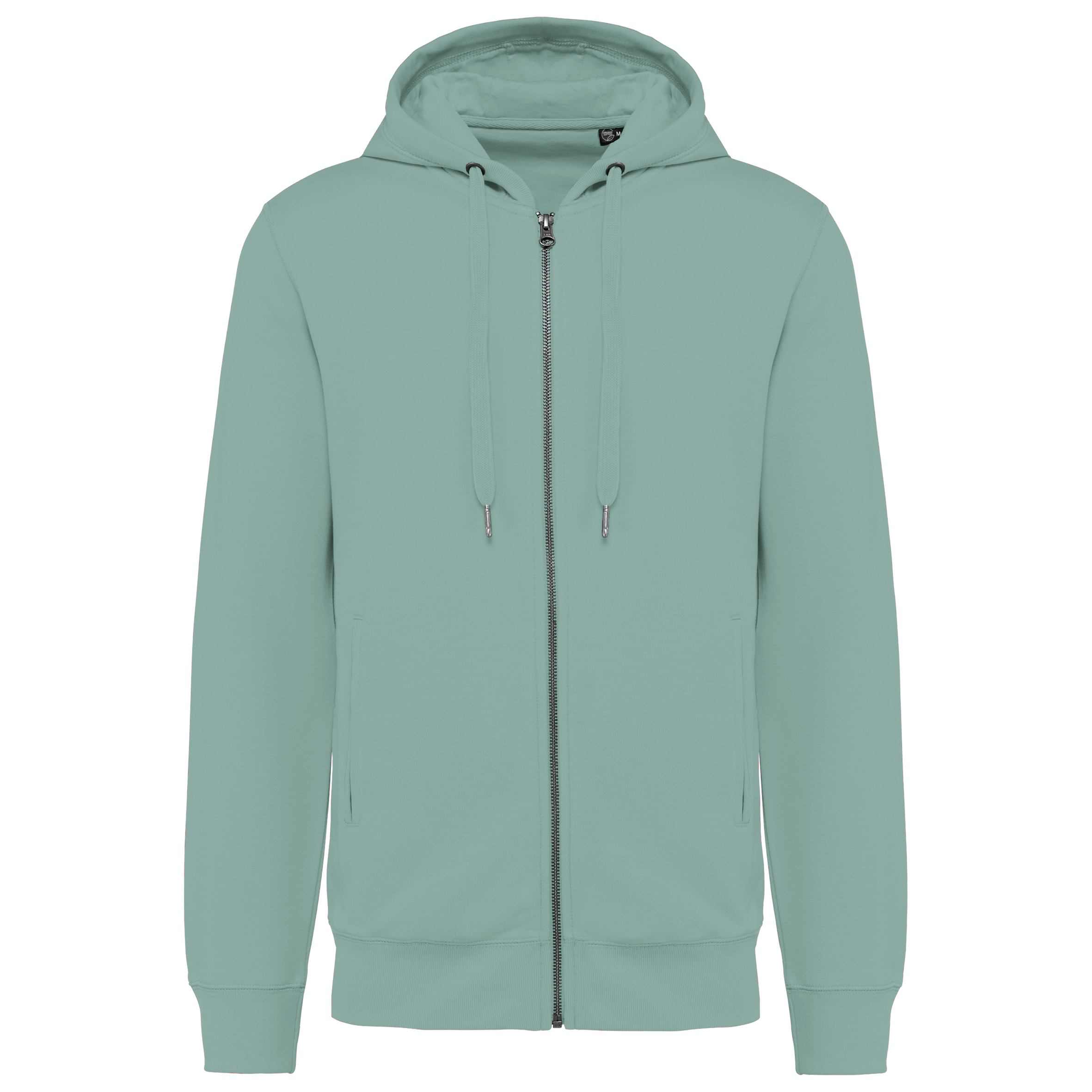 Sweatshirt com fecho e capuz sustentável unissexo - Sálvia