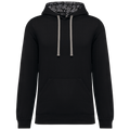Sweatshirt com capuz em contraste estampado unissexo - Preto / Mexican skull