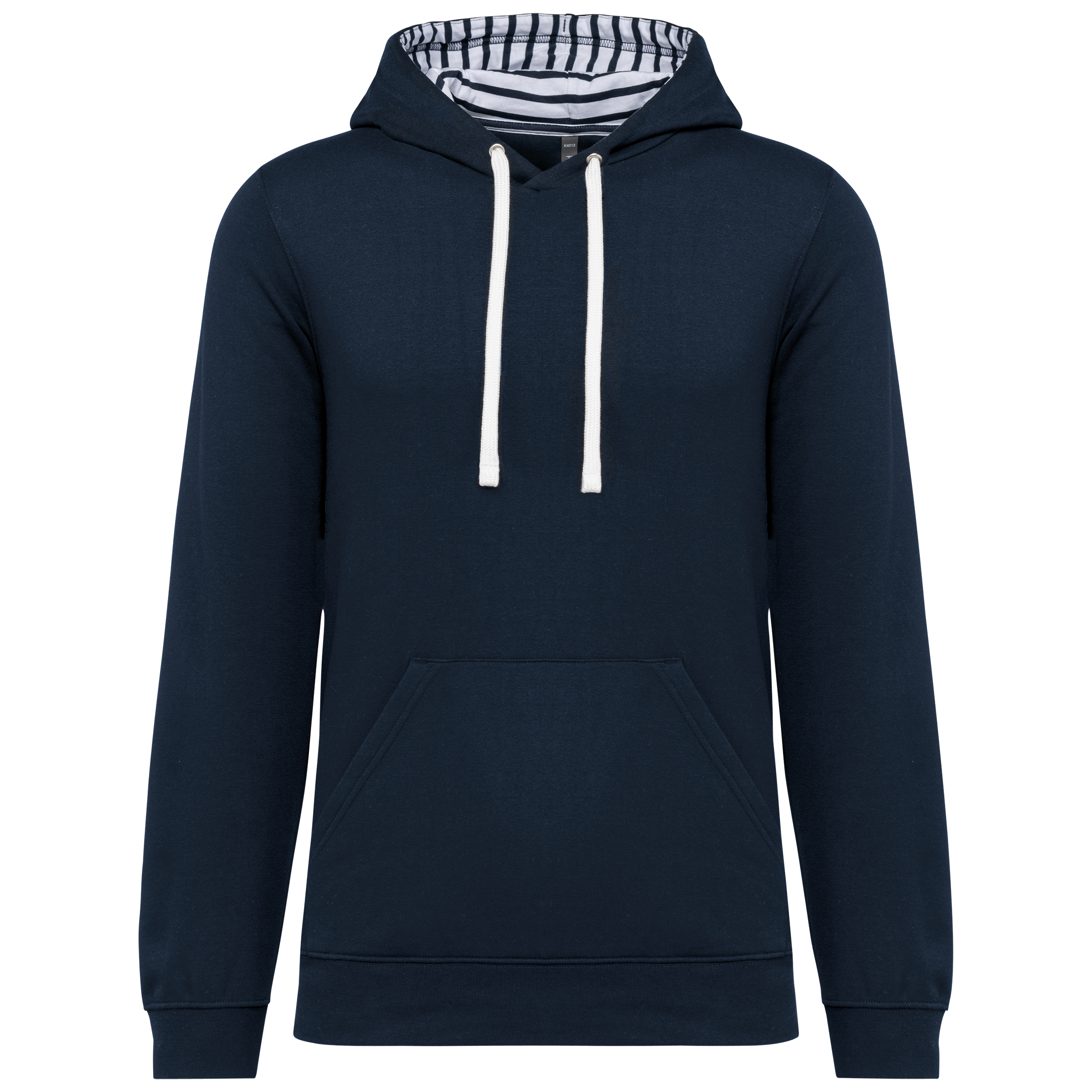Sweatshirt com capuz em contraste estampado unissexo - Azul marinho / Mariniere