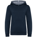 Sweatshirt com capuz em contraste estampado de criança - Azul marinho / Mariniere