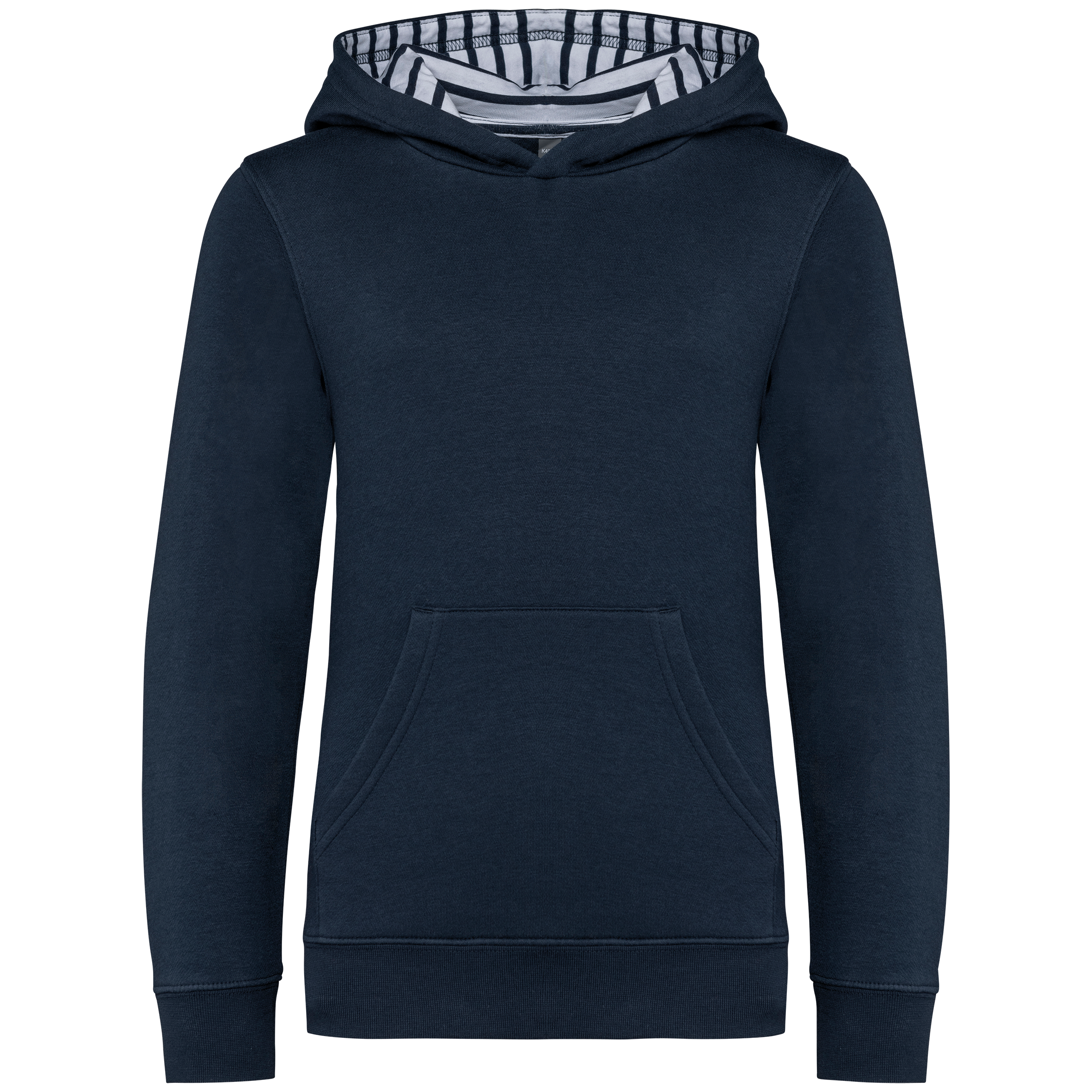 Sweatshirt com capuz em contraste estampado de criança - Azul marinho / Mariniere