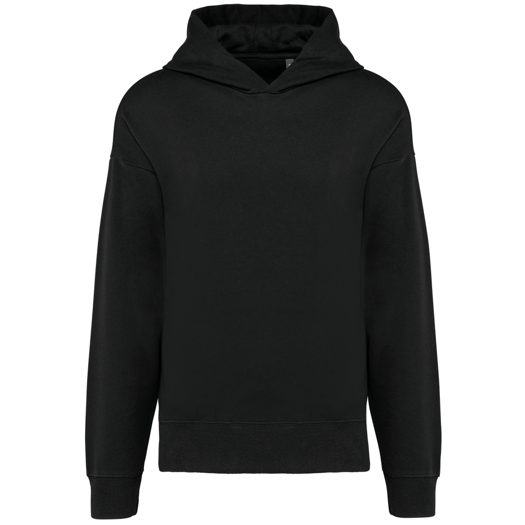 Sweatshirt oversize cardada com capuz unissexo - Preto