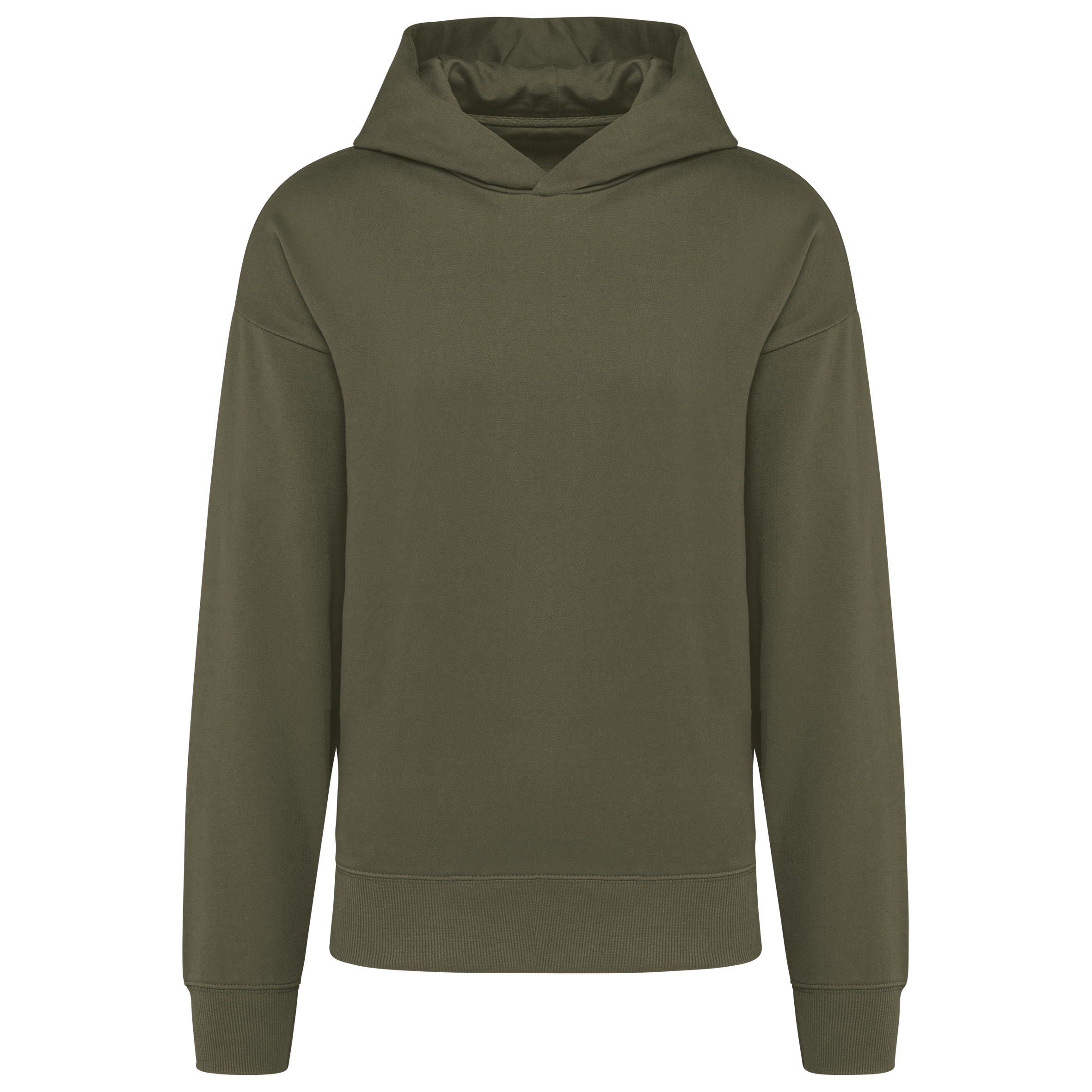 Sweatshirt oversize cardada com capuz unissexo - Caqui claro