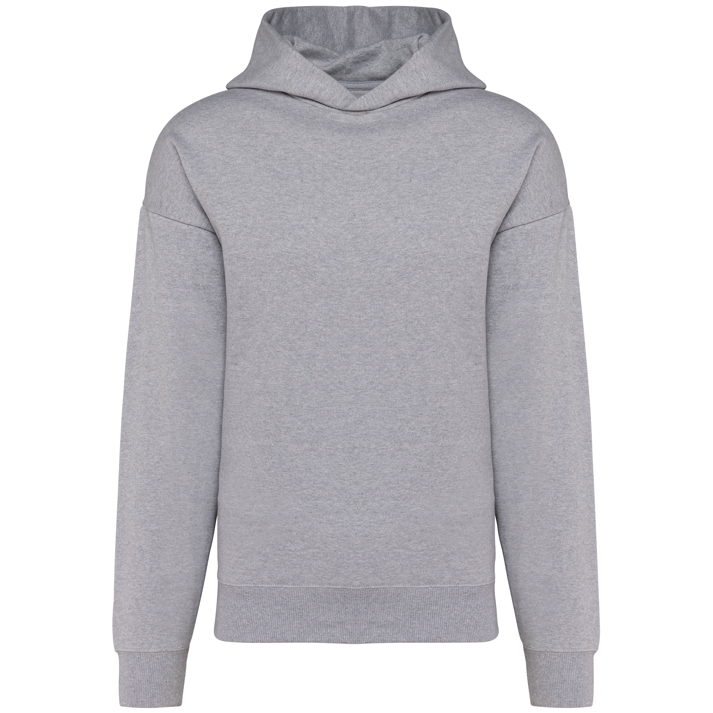 Sweatshirt oversize cardada com capuz unissexo - Cinzento oxford