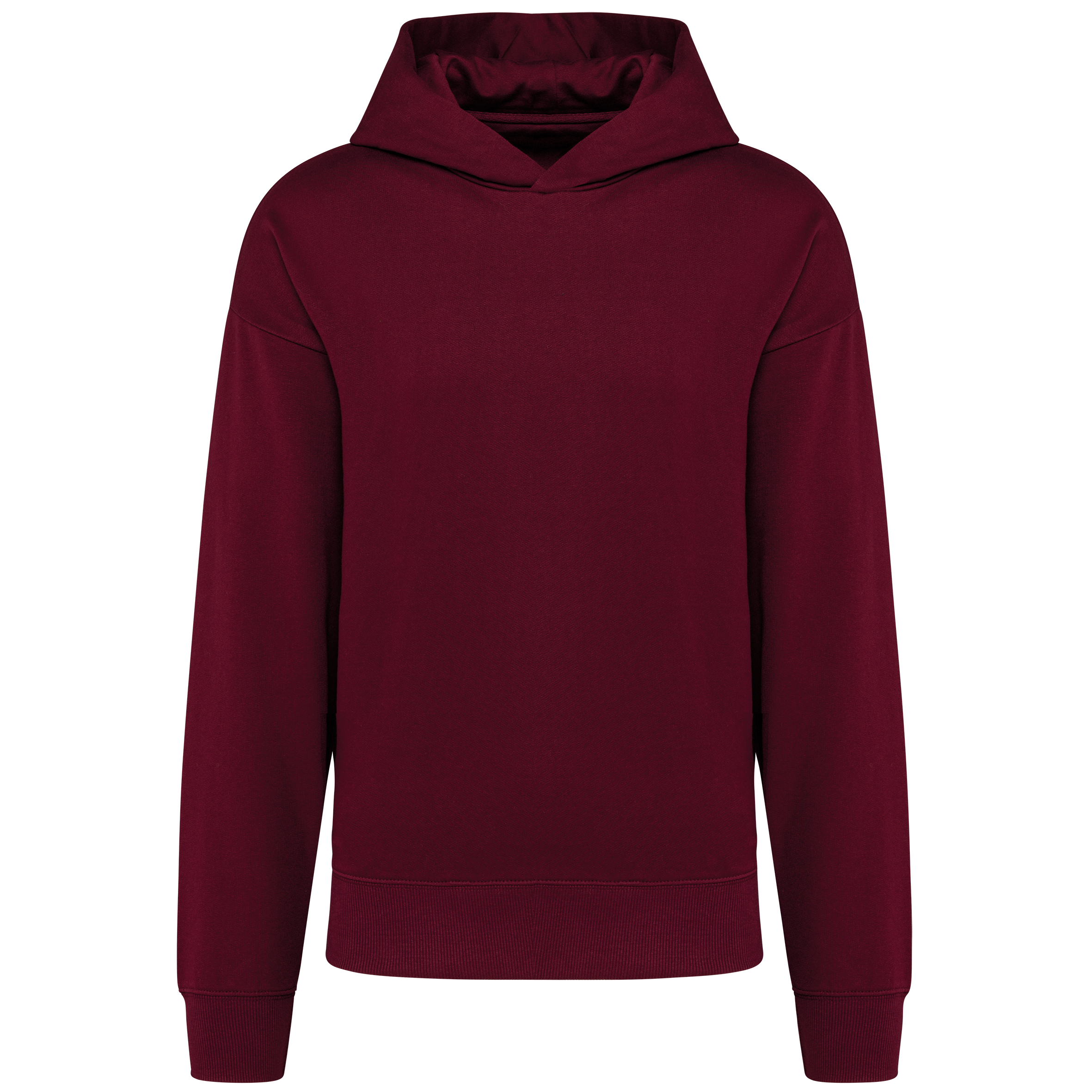 Sweatshirt oversize cardada com capuz unissexo - Vinho