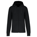 Sweatshirt sustentável com capuz e fecho de homem - Preto