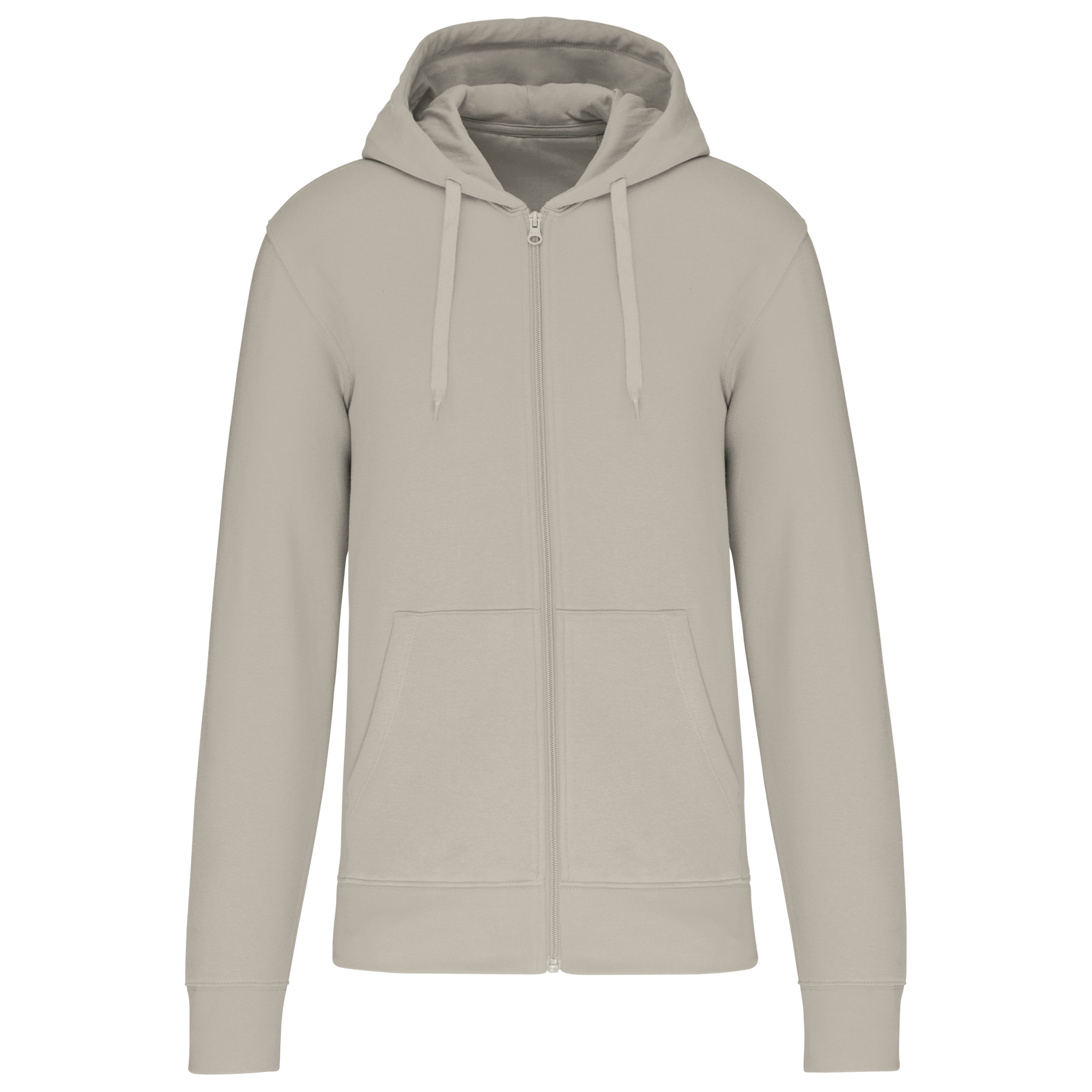 Sweatshirt sustentável com capuz e fecho de homem - Clay