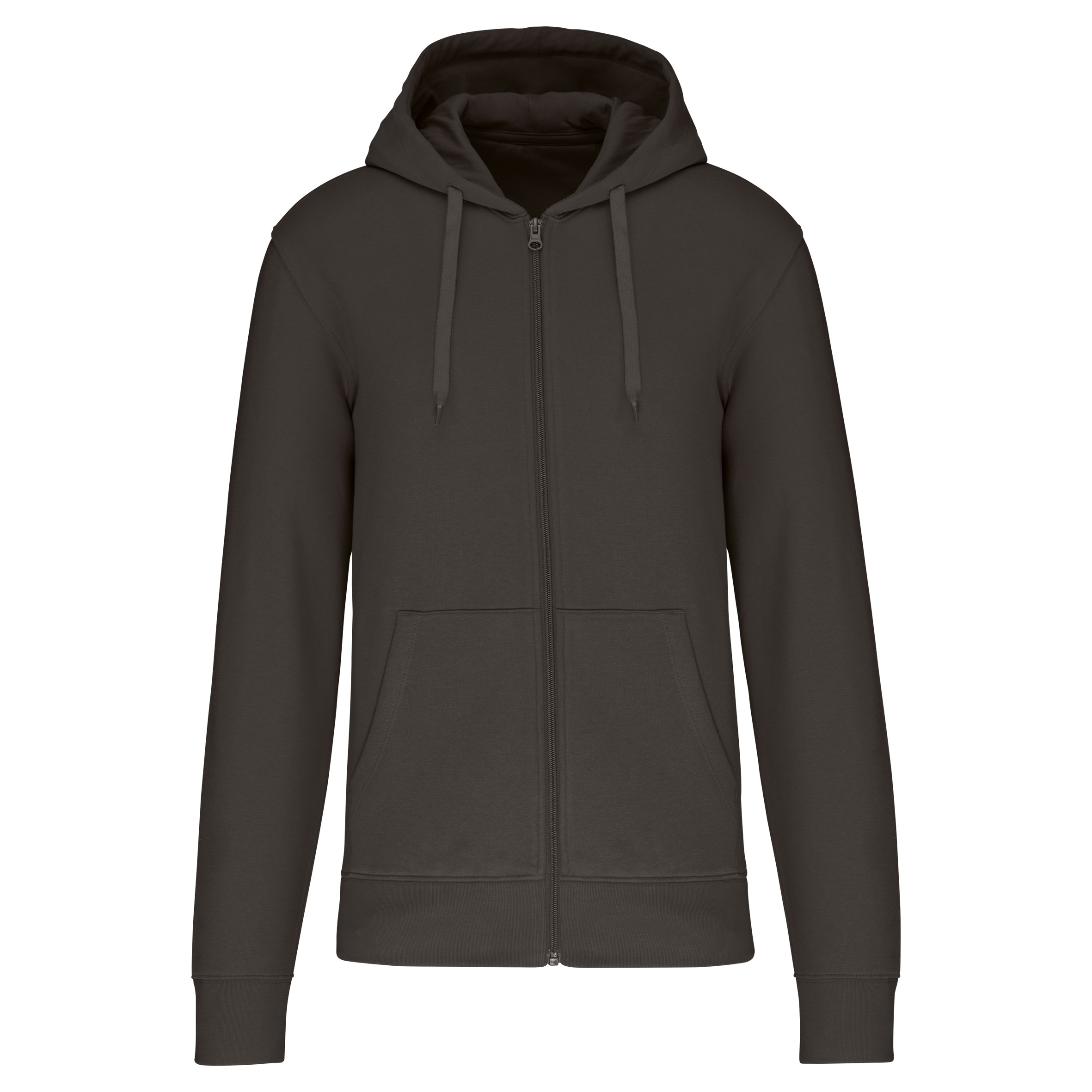 Sweatshirt sustentável com capuz e fecho de homem - Cinzento escuro