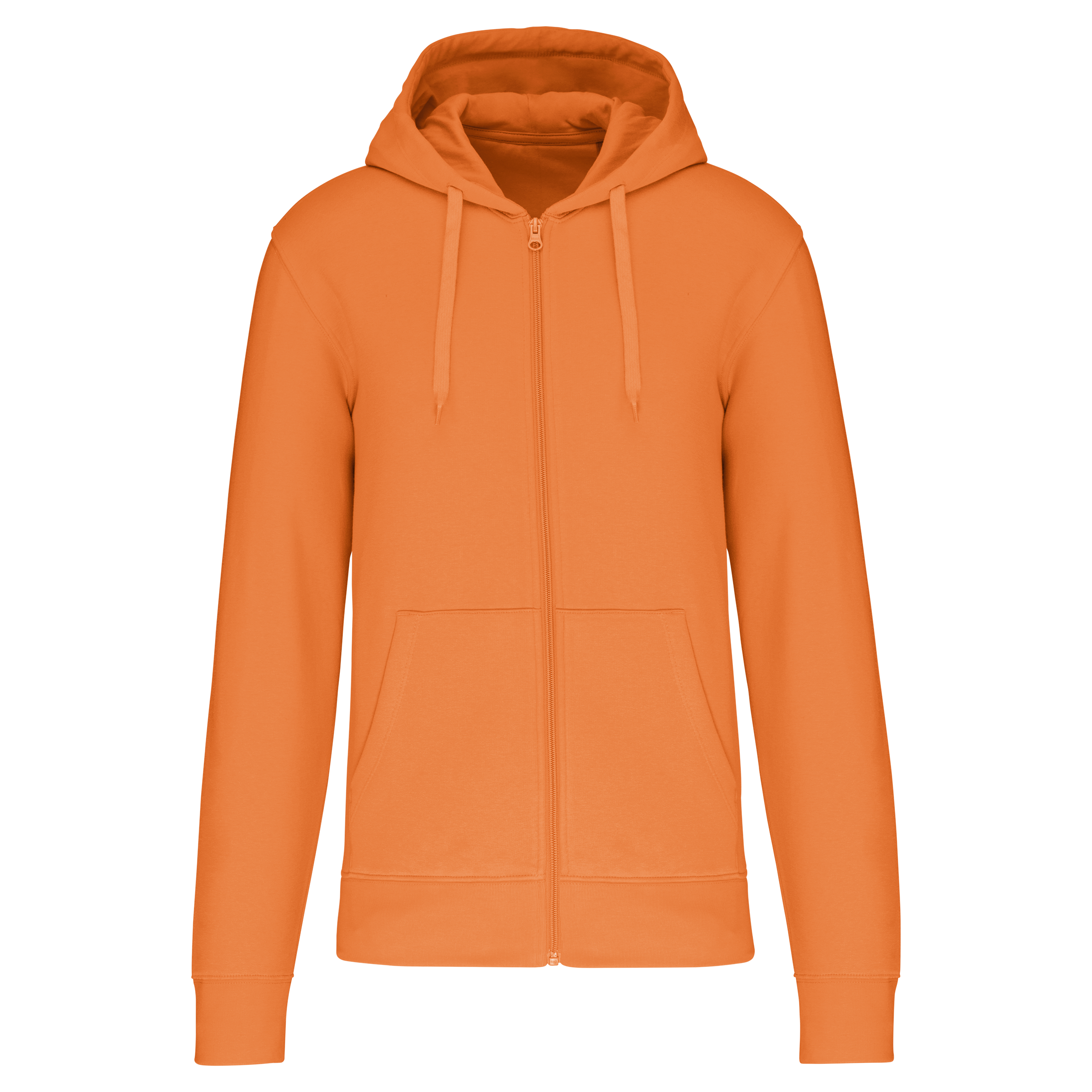 Sweatshirt sustentável com capuz e fecho de homem - Laranja claro
