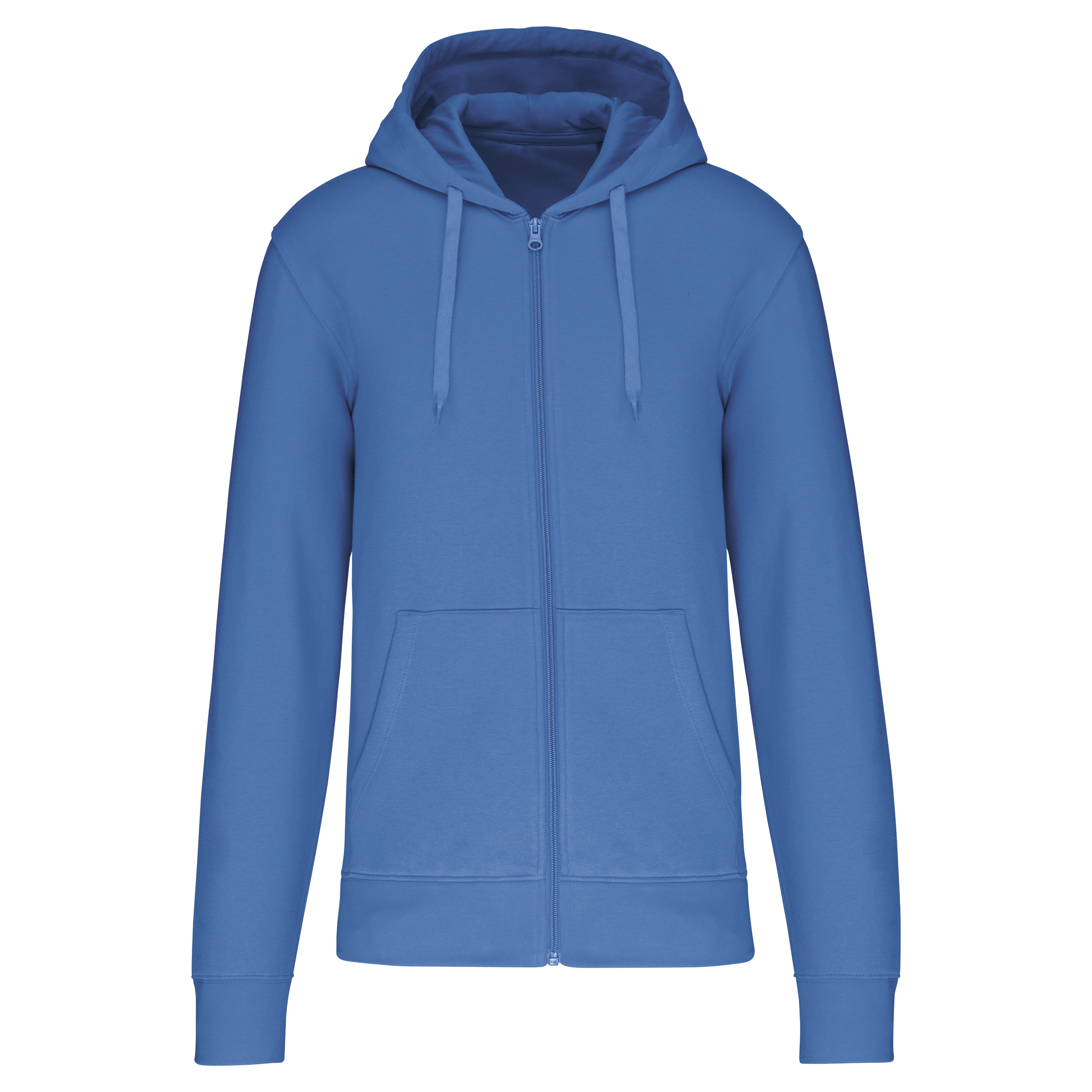 Sweatshirt sustentável com capuz e fecho de homem - Azul azul royal claro