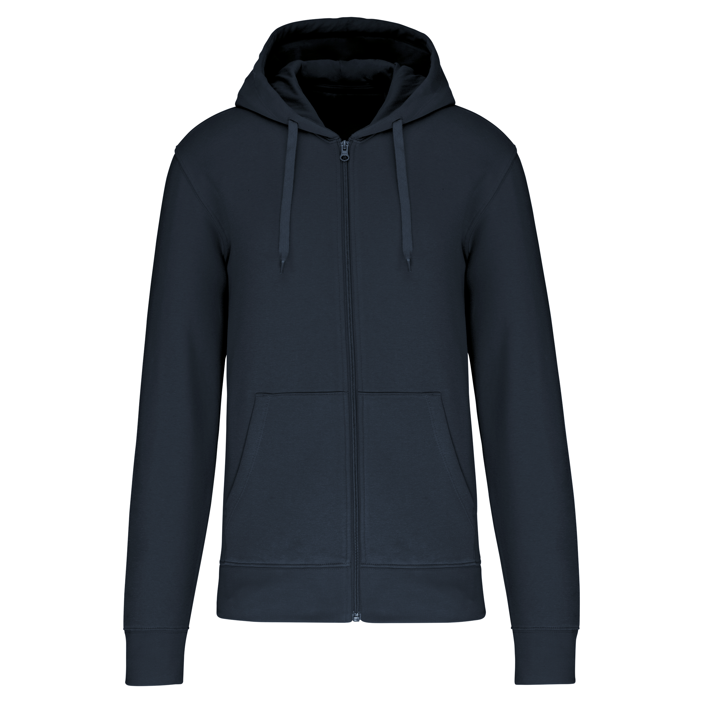 Sweatshirt sustentável com capuz e fecho de homem - Azul marinho
