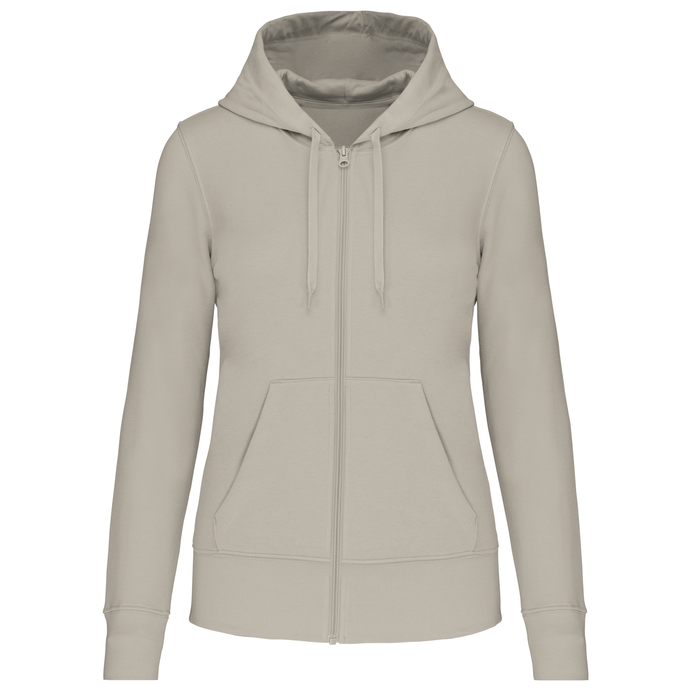 Sweatshirt sustentável com capuz e fecho de senhora - Clay