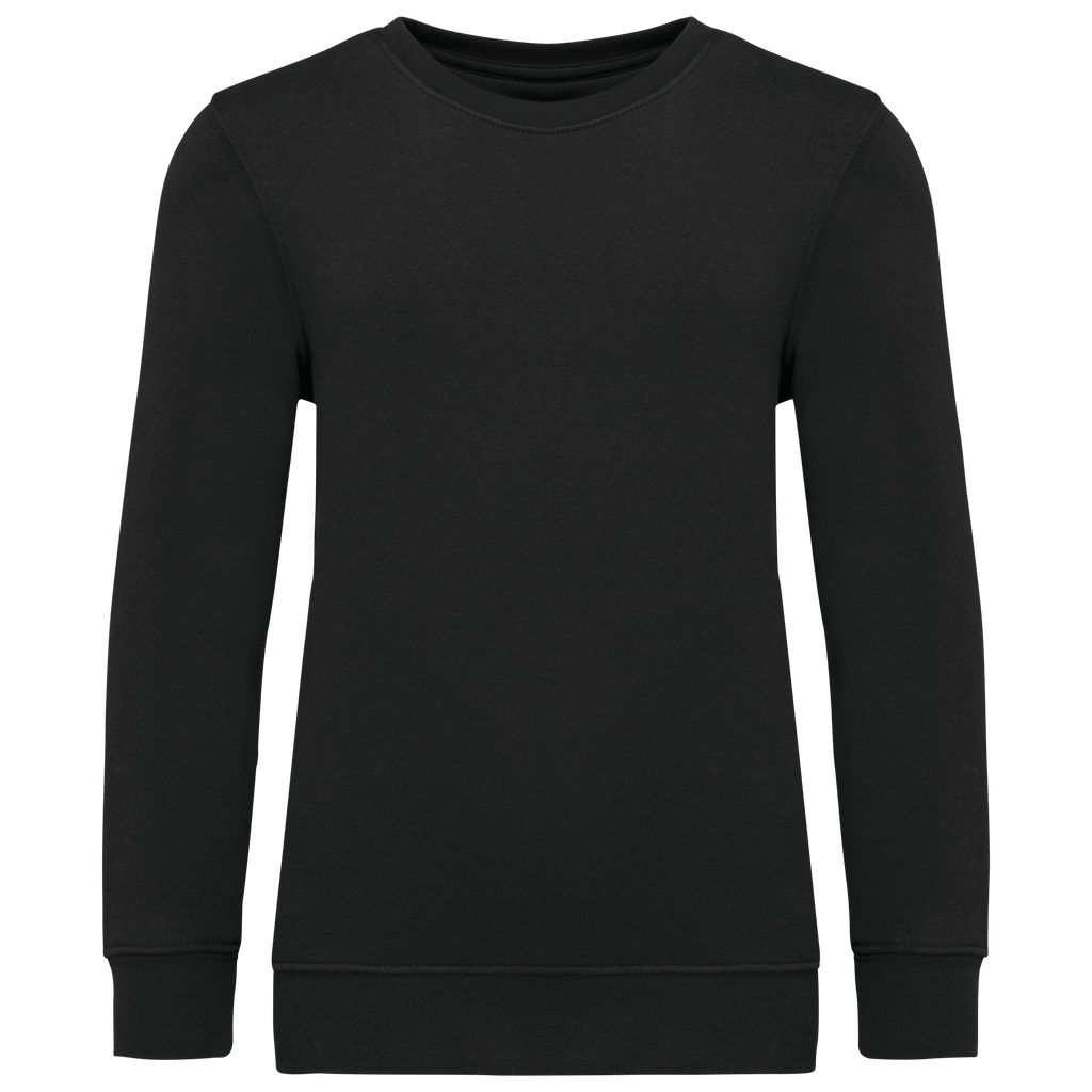 Sweatshirt decote redondo de criança - Preto