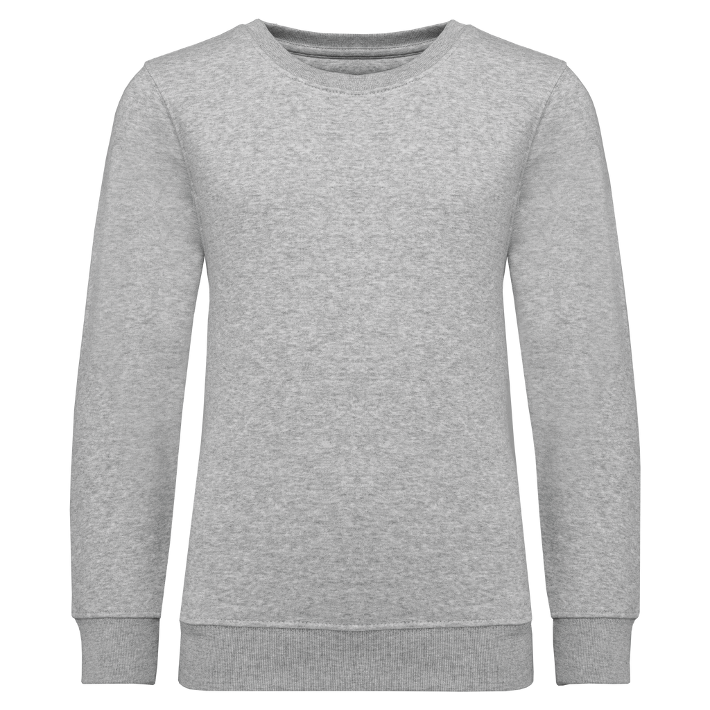 Sweatshirt decote redondo de criança - Cinzento oxford