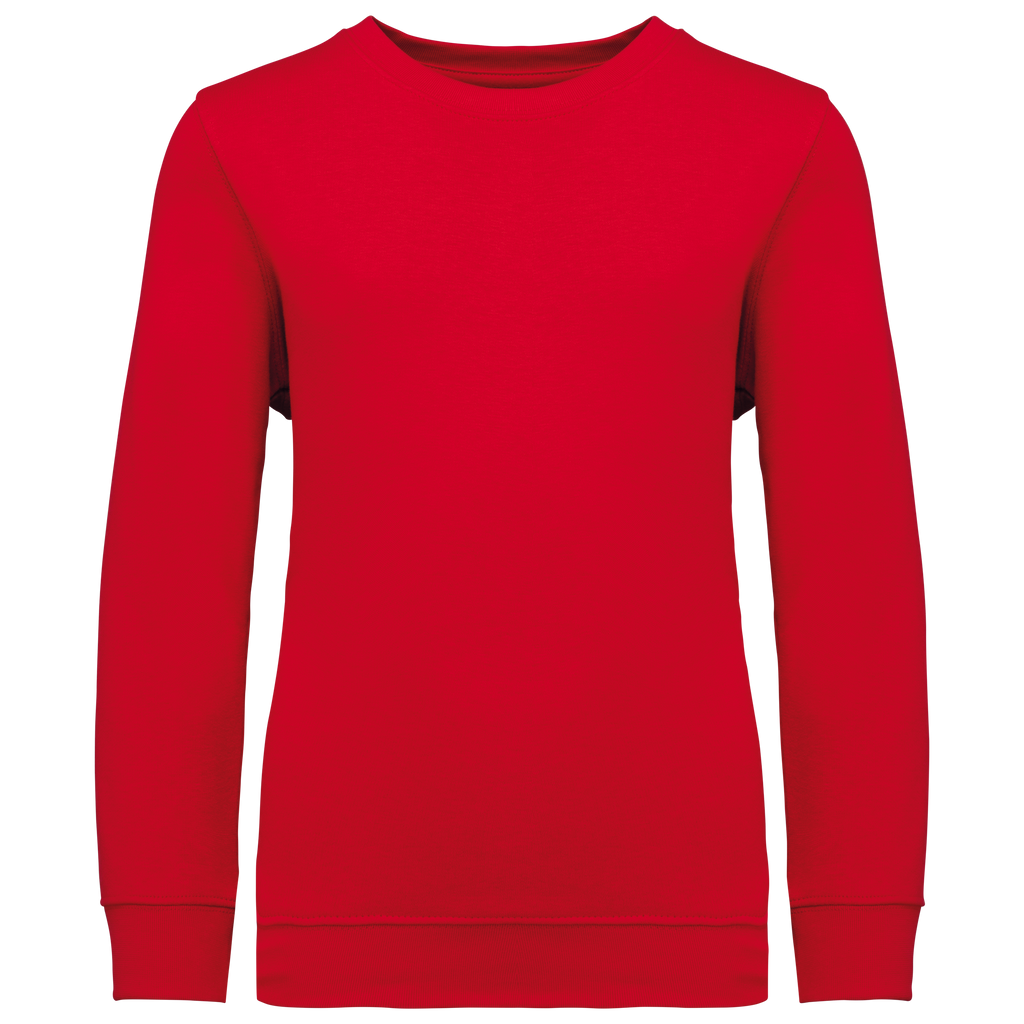 Sweatshirt decote redondo de criança - Vermelho