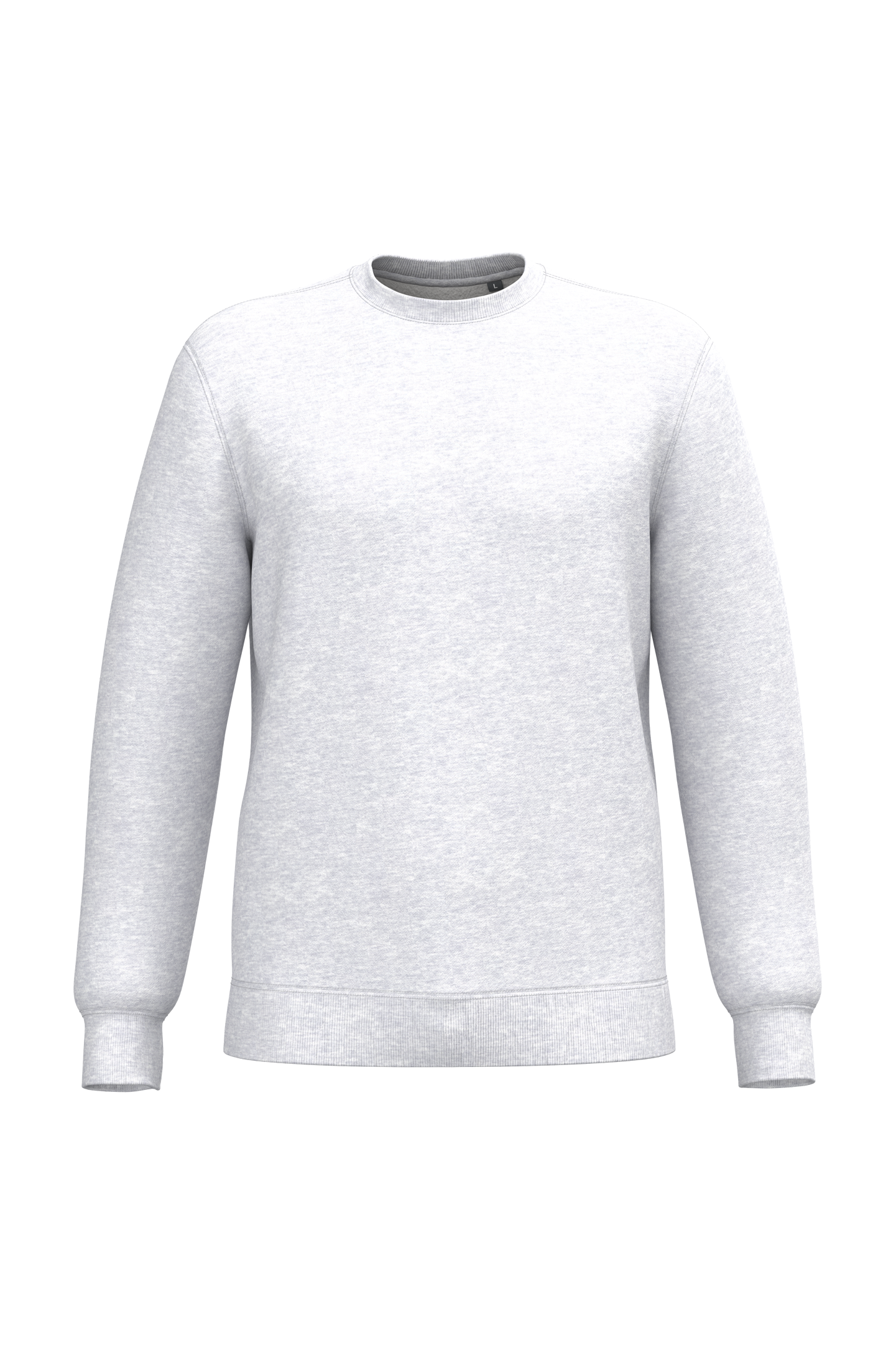 Sweatshirt decote redondo reciclada unissexo - Cinza claro mesclado