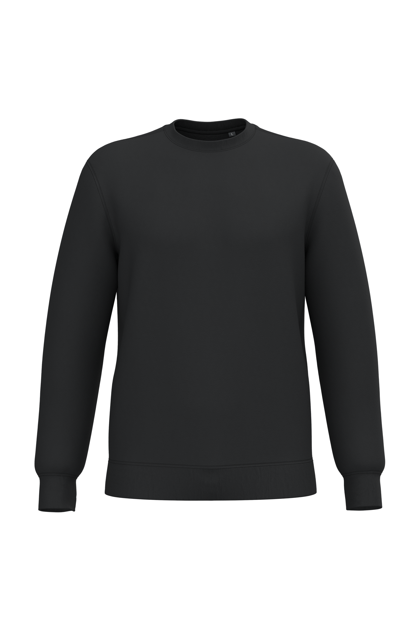 Sweatshirt decote redondo reciclada unissexo - Preto