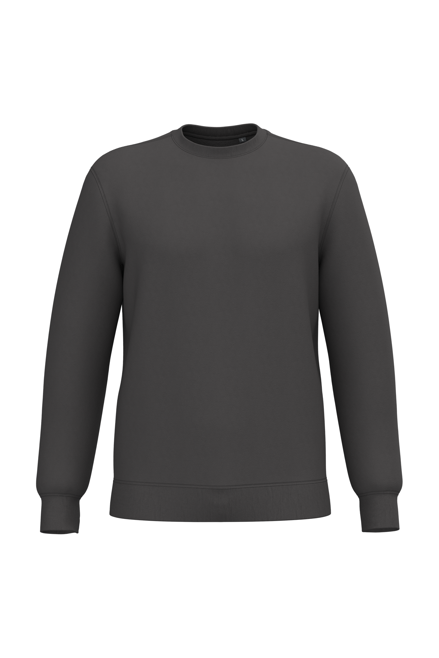 Sweatshirt decote redondo reciclada unissexo - Cinzento escuro