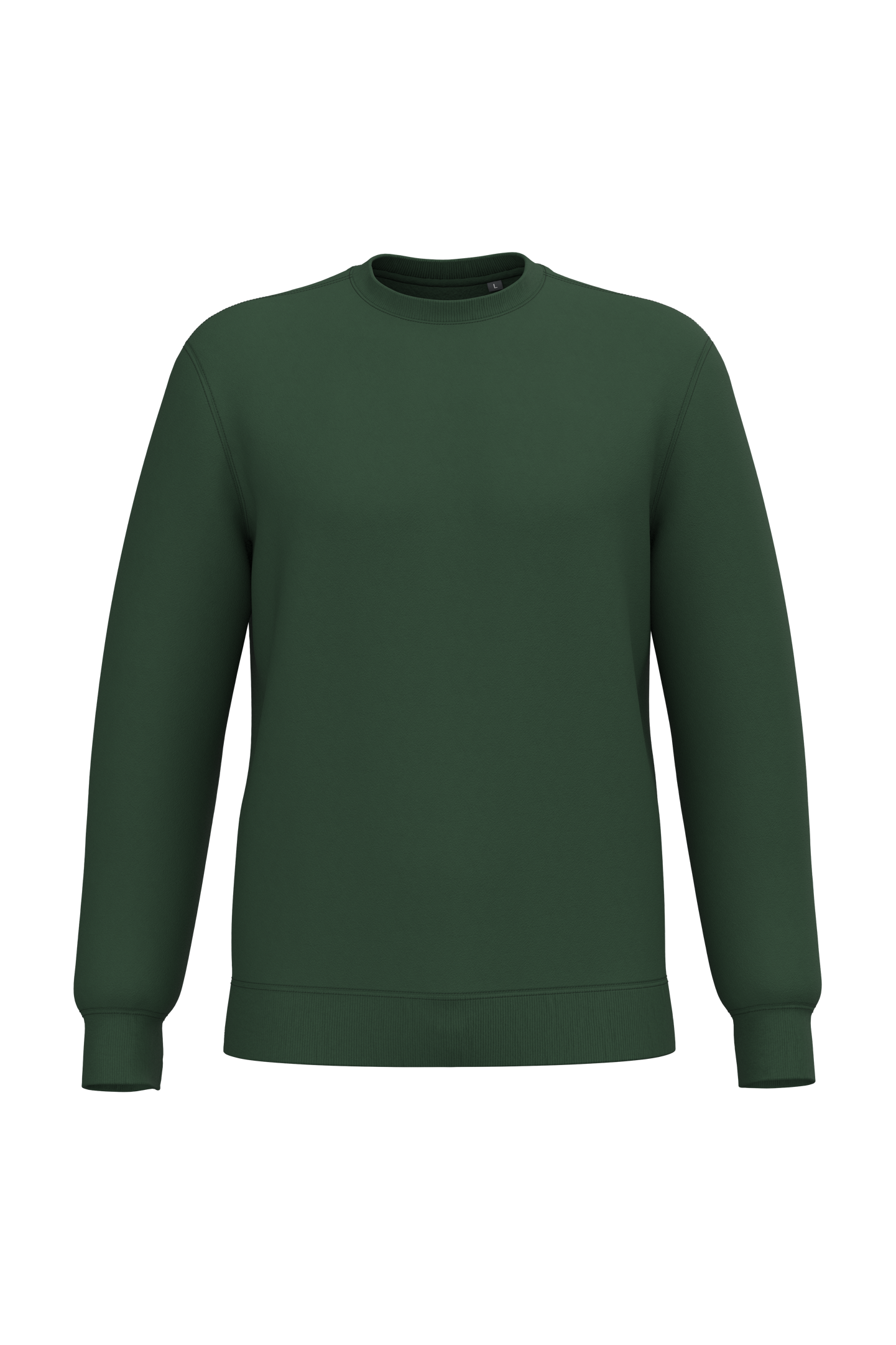 Sweatshirt decote redondo reciclada unissexo - Verde floresta